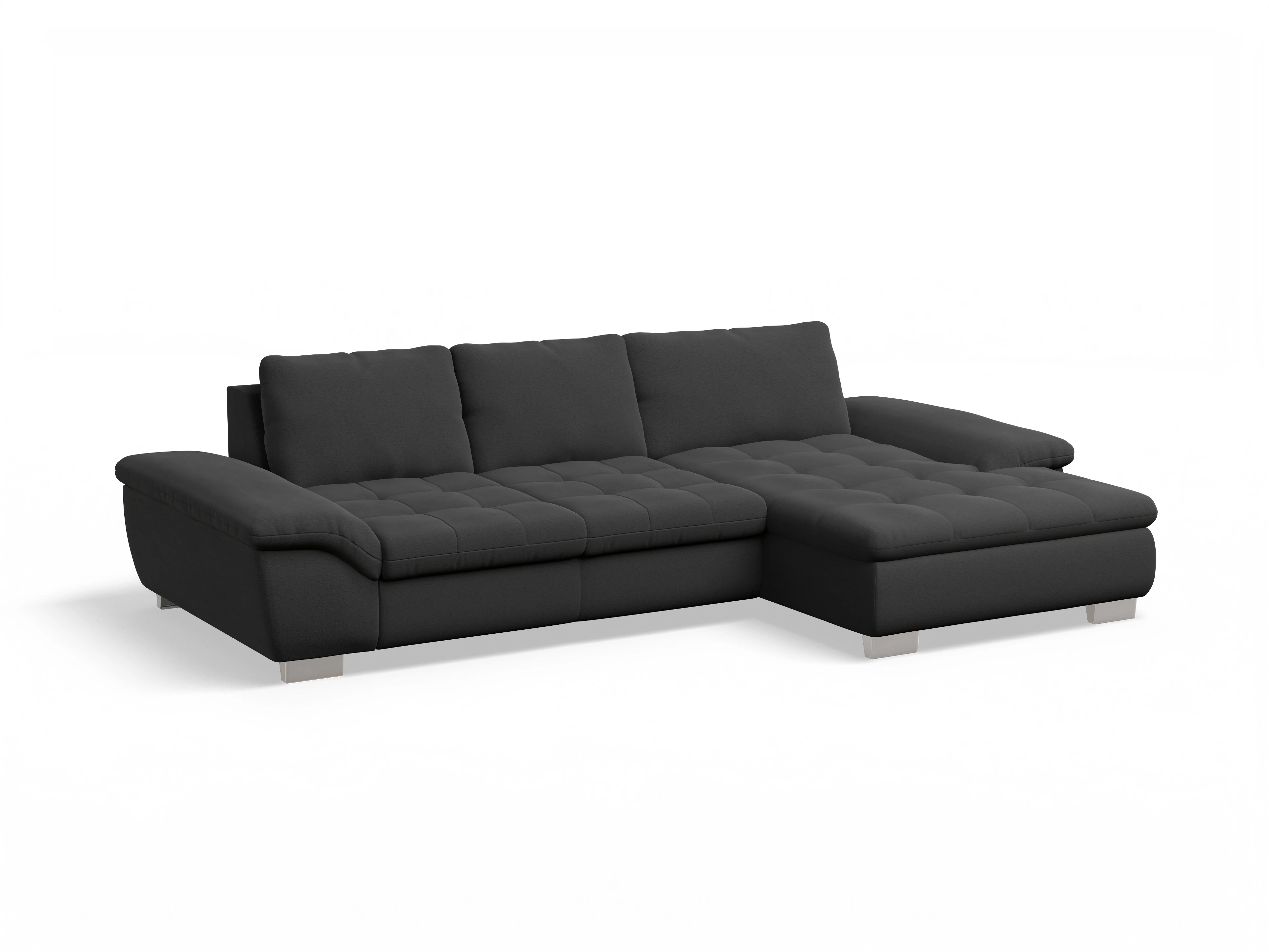 Ansicht des Produktes SC Smart 1007 Ecksofa rechts Abschluss offen in Stoff Grau