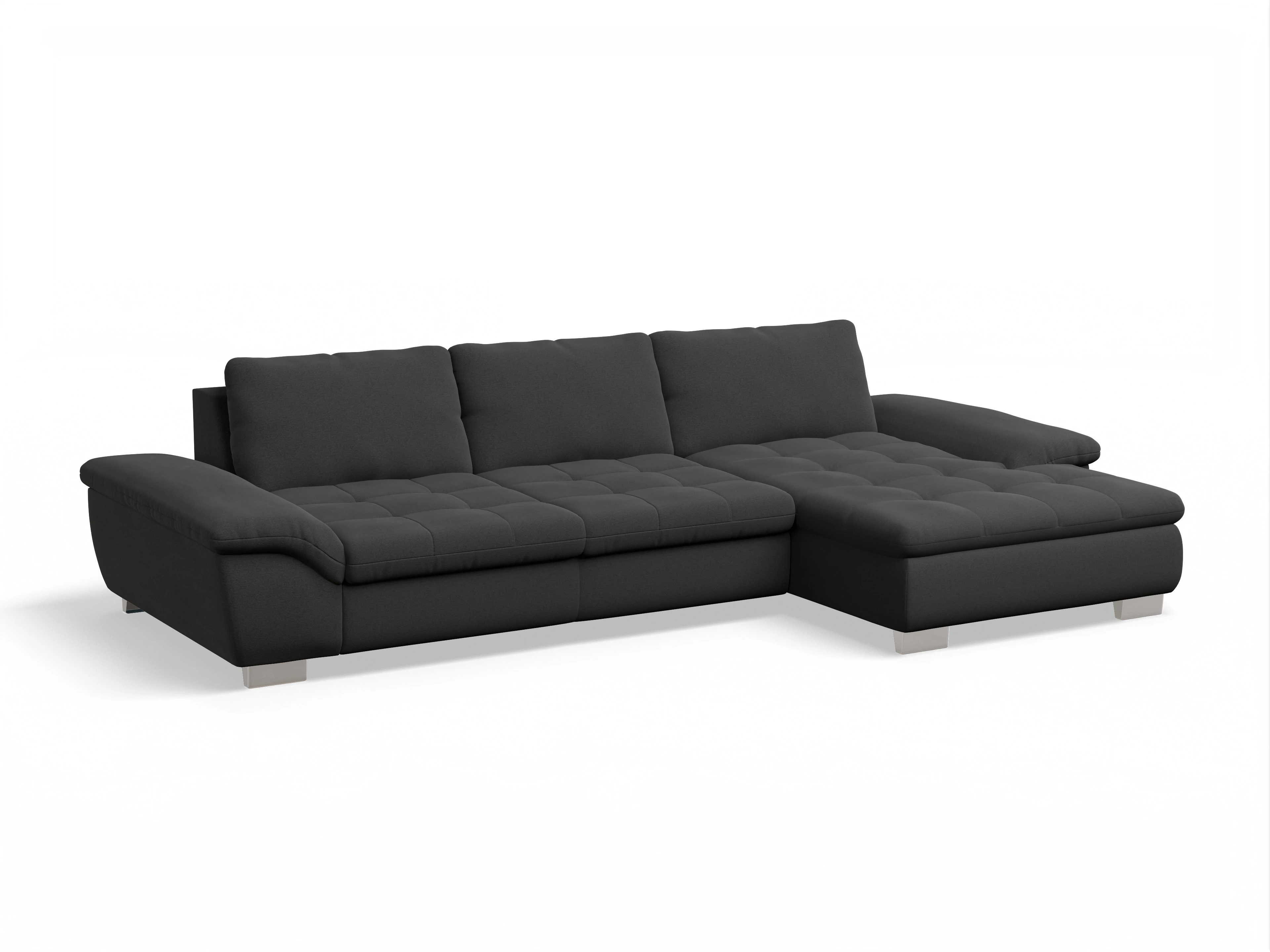 Ansicht des Produktes SC Smart 1007 Ecksofa rechts Abschluss offen in Stoff Grau