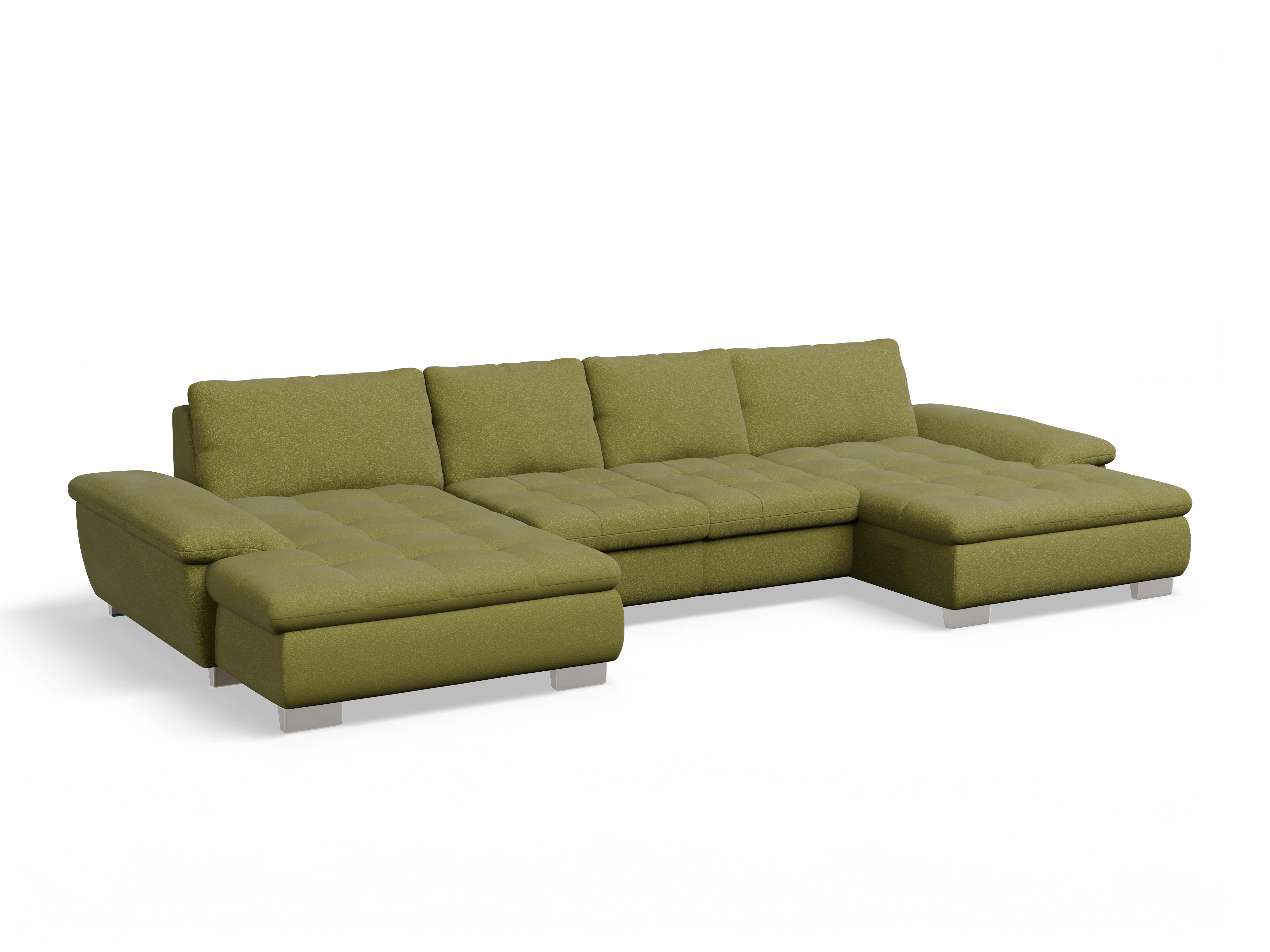 Ansicht des Produktes SC Smart 1007 Wohnlandschaft offen beidseitig in Stoff Grün