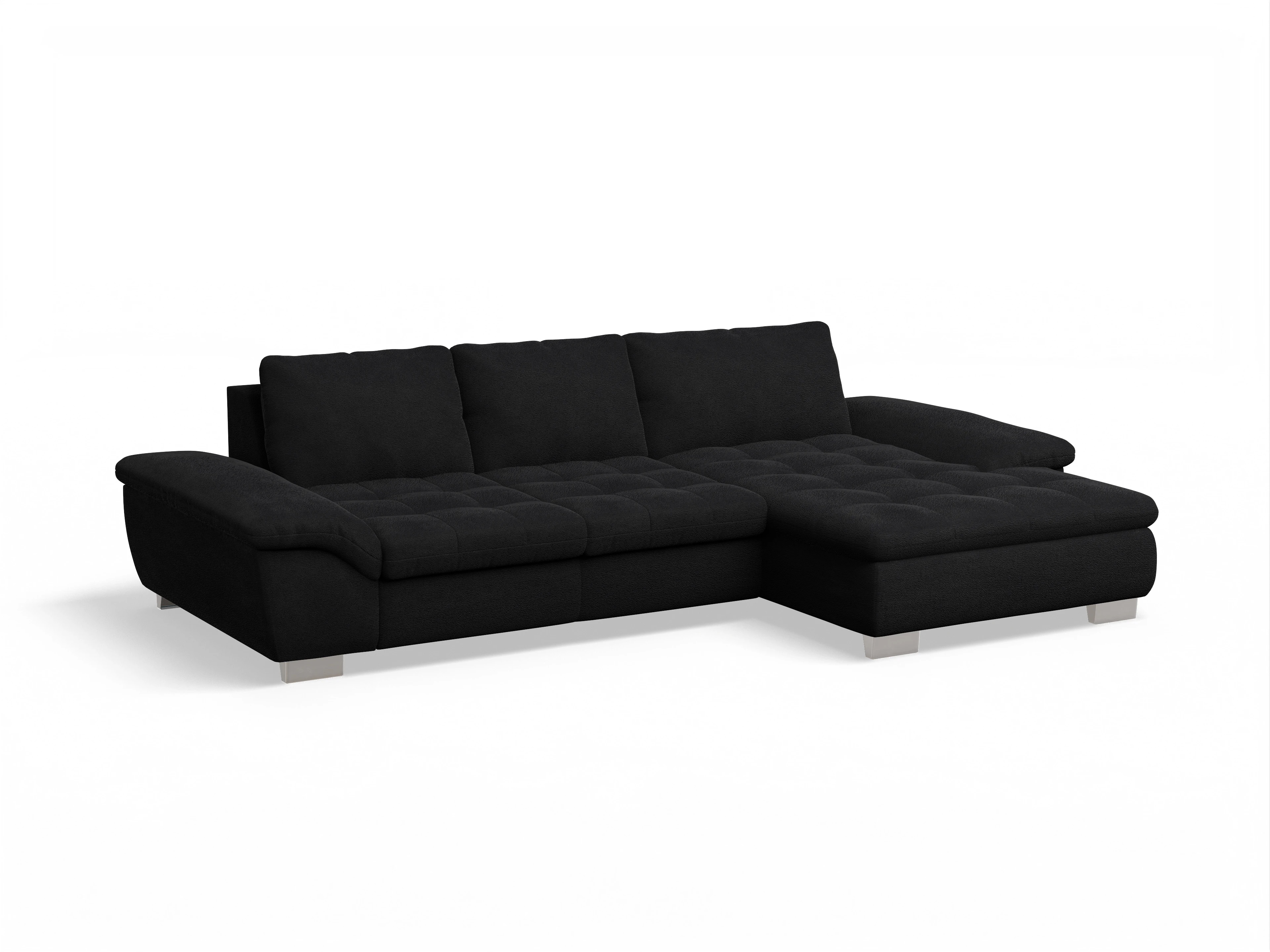 Ansicht des Produktes SC Smart 1007 Ecksofa rechts Abschluss offen in Stoff Schwarz