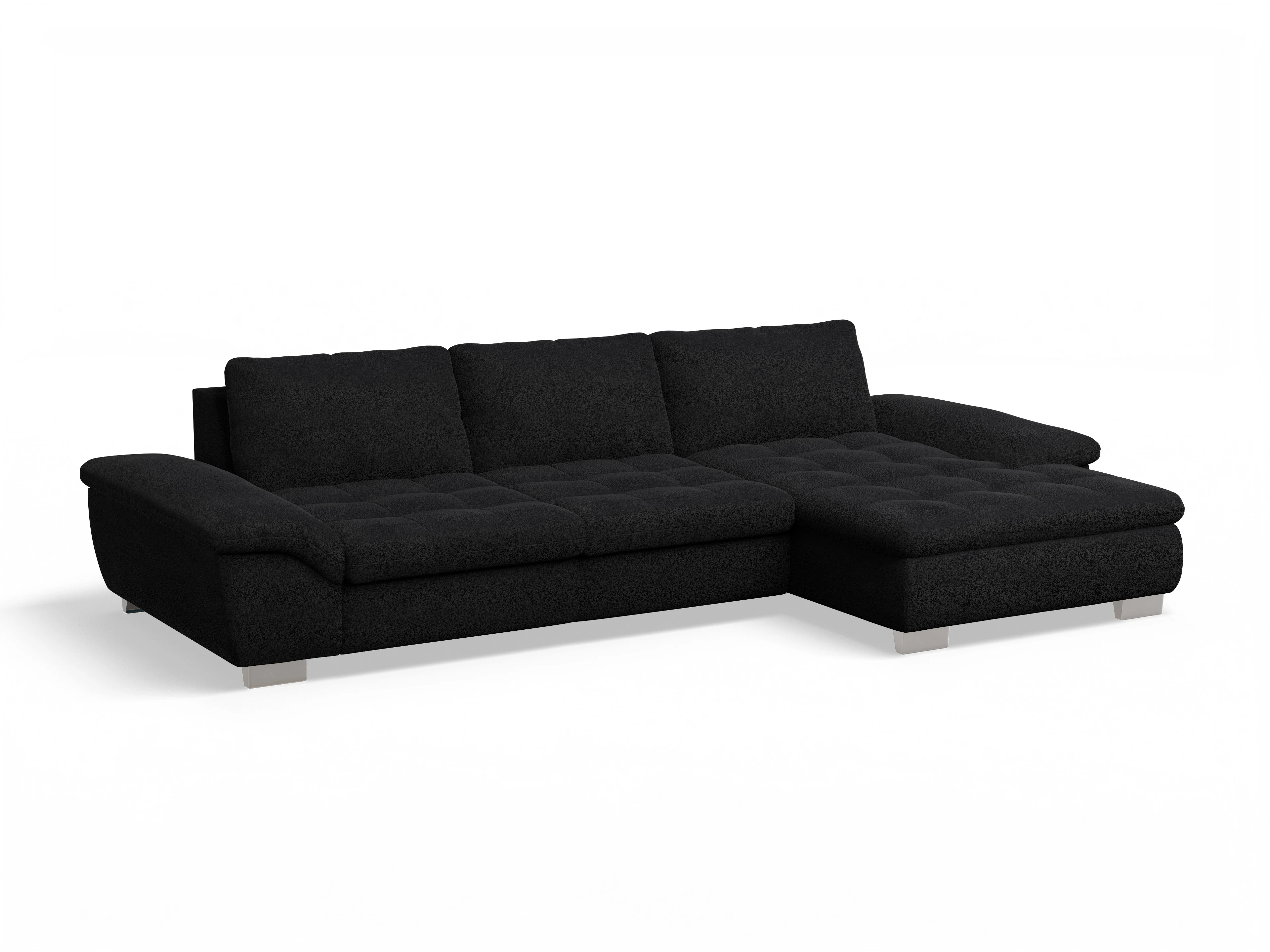 Ansicht des Produktes SC Smart 1007 Ecksofa rechts Abschluss offen in Stoff Schwarz