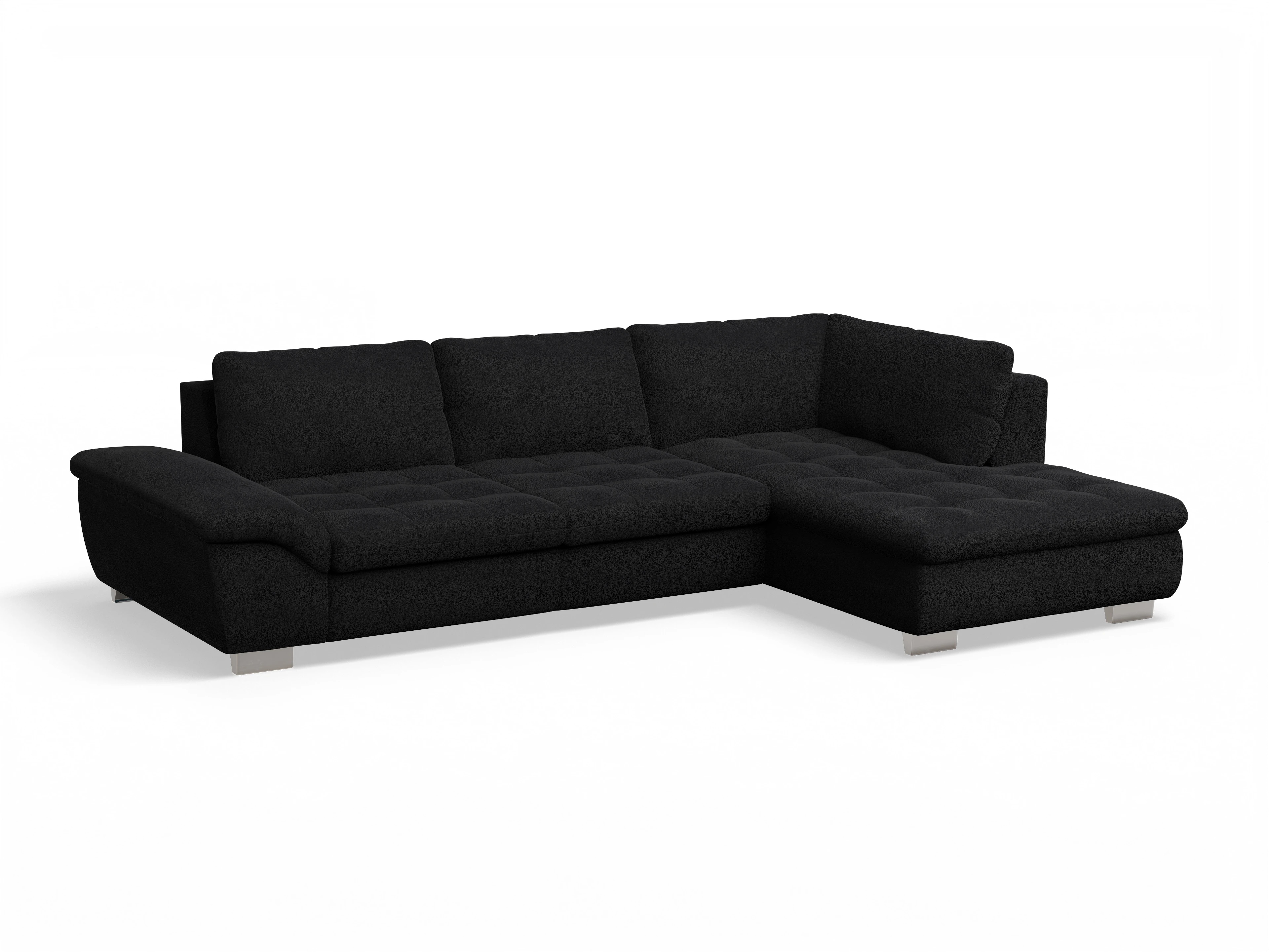 Ansicht des Produktes SC Smart 1007 Ecksofa rechts Abschluss offen in Stoff Schwarz