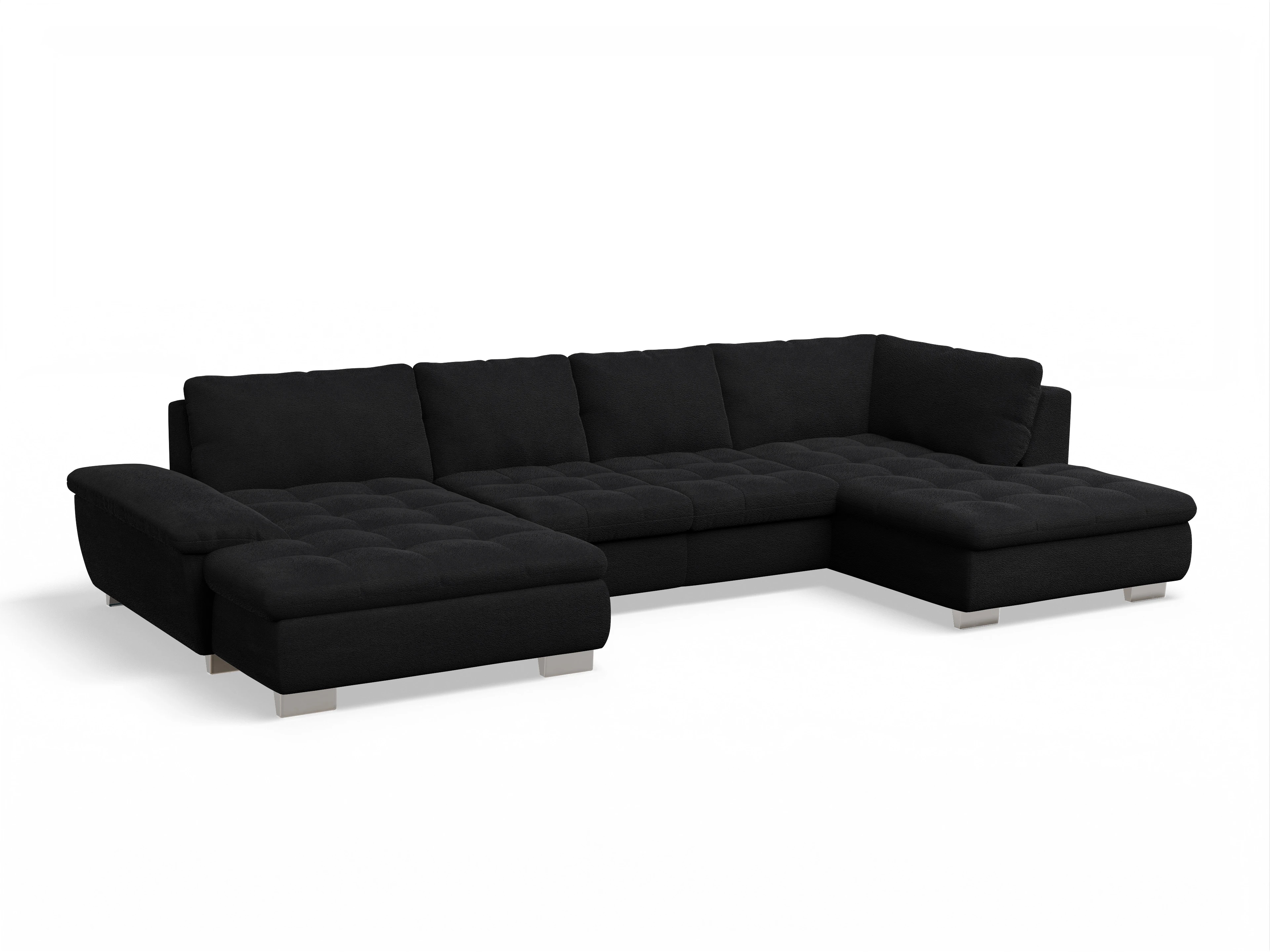 Ansicht des Produktes SC Smart 1007 Wohnlandschaft offen beidseitig in Stoff Schwarz