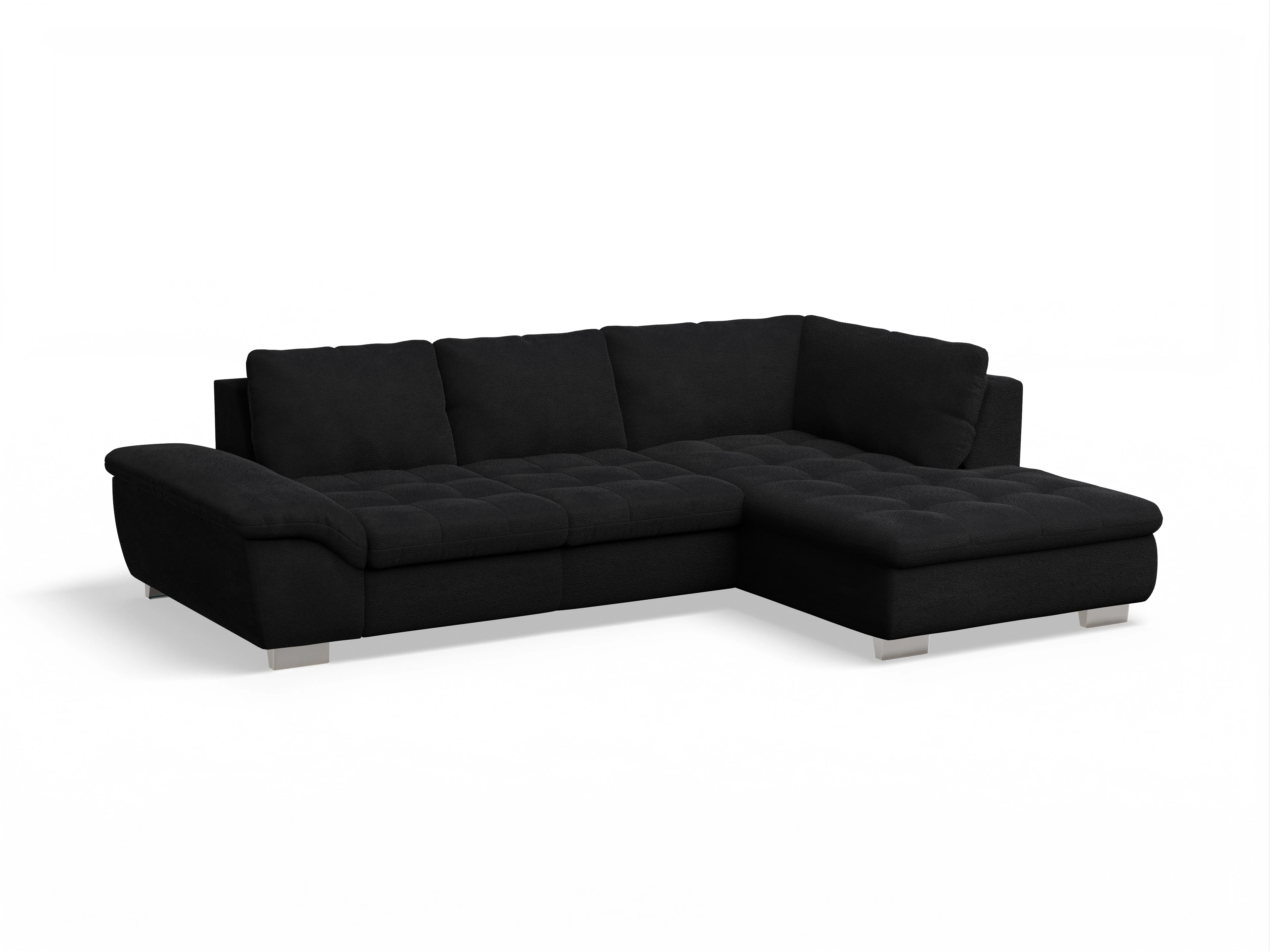 Ansicht des Produktes SC Smart 1007 Ecksofa rechts Abschluss offen in Stoff Schwarz