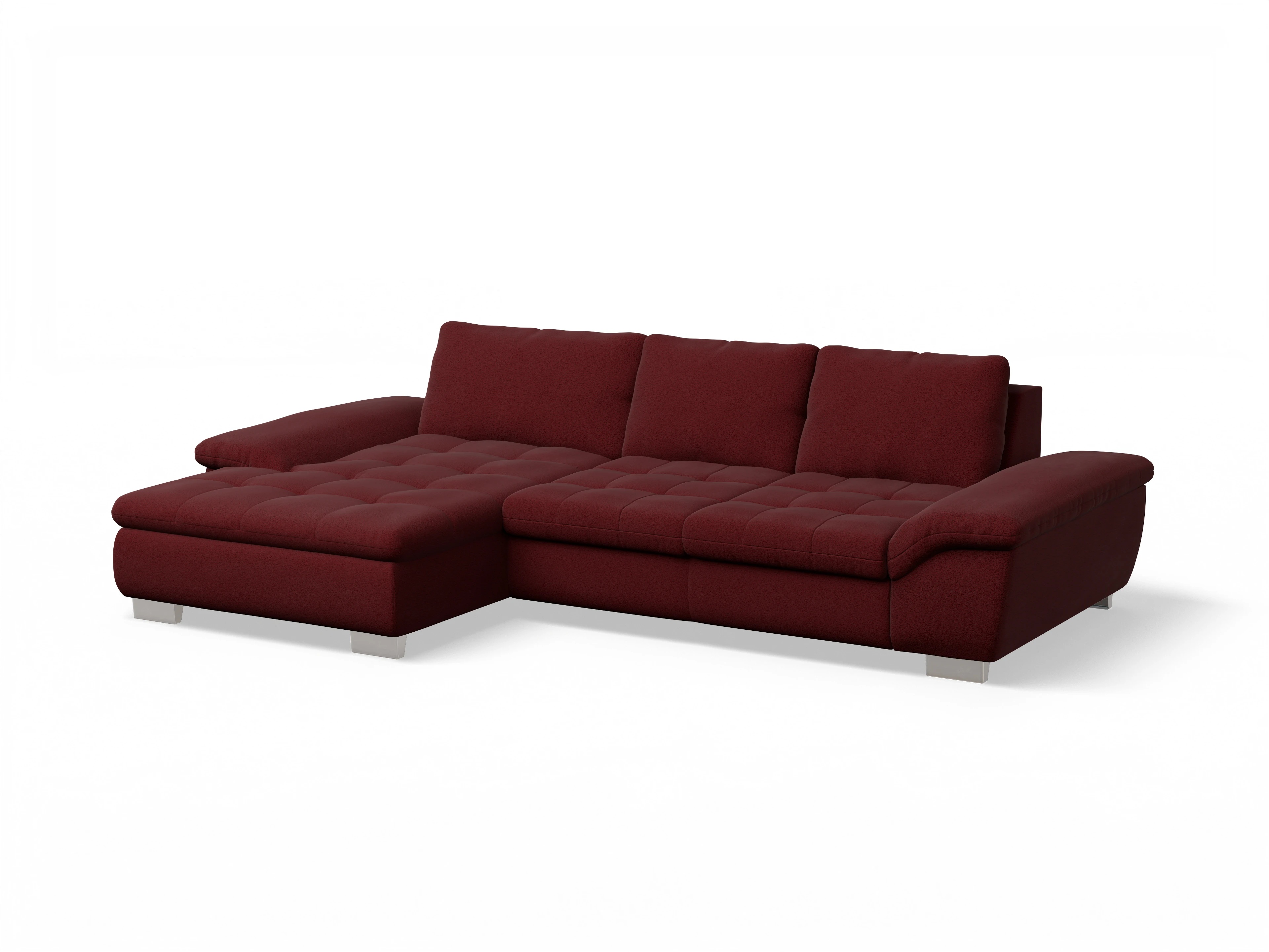 Sitz Concept smart 1007 Canape Medium L Ansicht des Produktes SC Smart 1007 Ecksofa links Abschluss offen in Stoff Rot