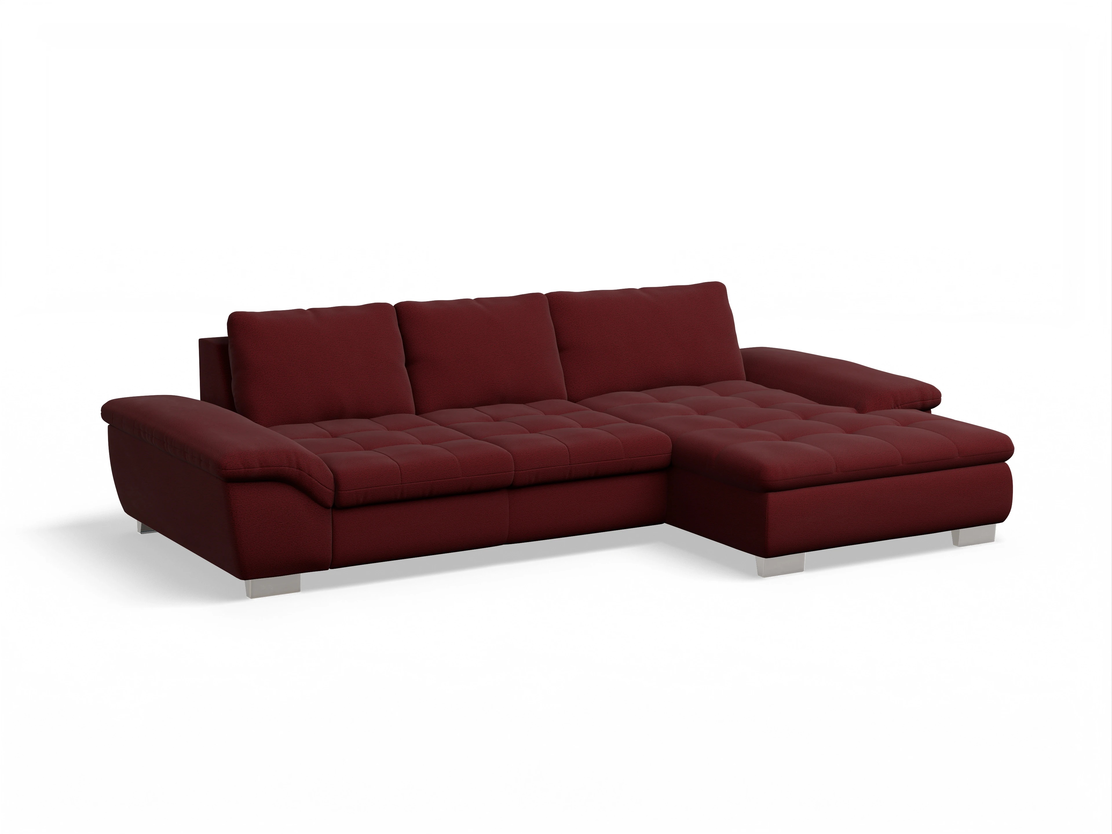 Ansicht des Produktes SC Smart 1007 Ecksofa rechts Abschluss offen in Stoff Rot