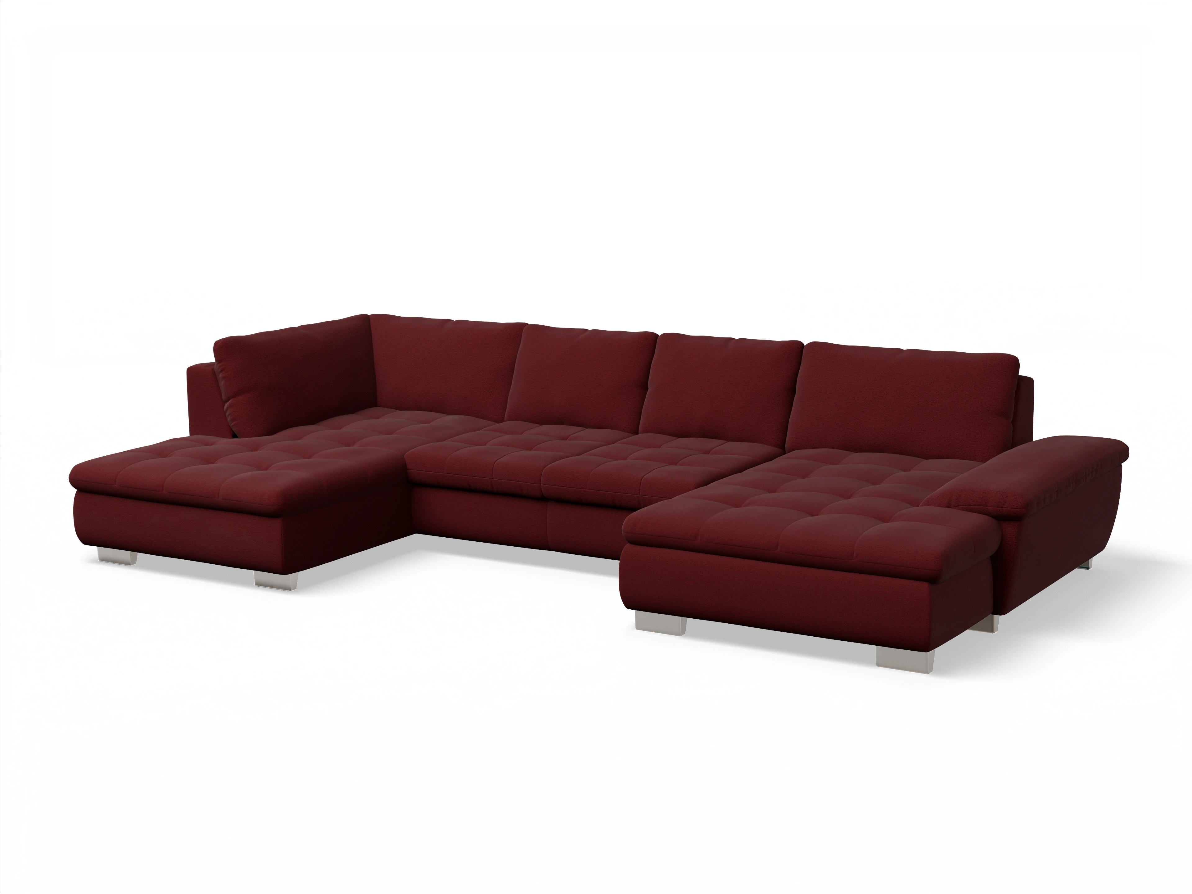 Ansicht des Produktes SC Smart 1007 Wohnlandschaft offen beidseitig in Stoff Rot