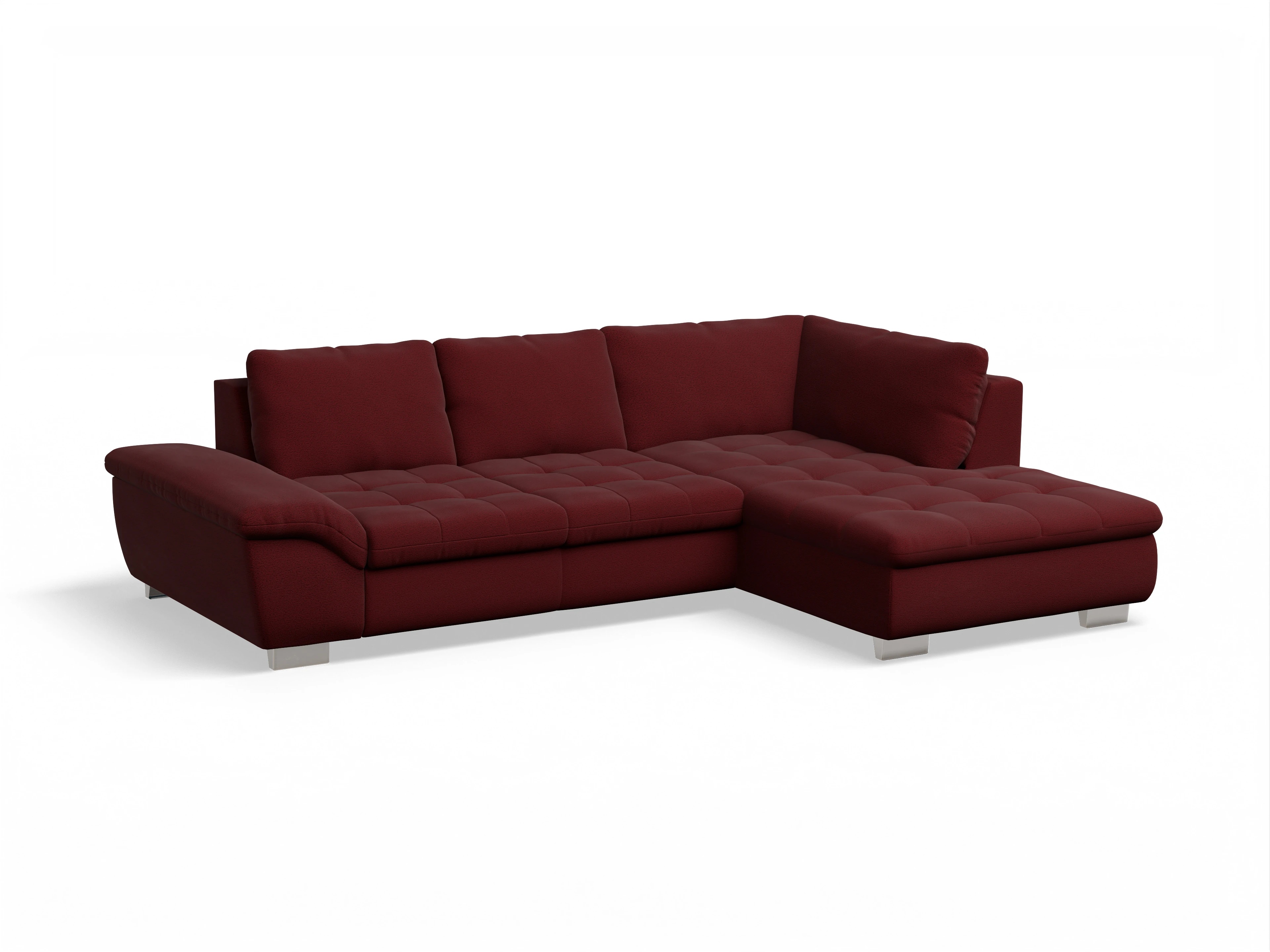 Ansicht des Produktes SC Smart 1007 Ecksofa rechts Abschluss offen in Stoff Rot