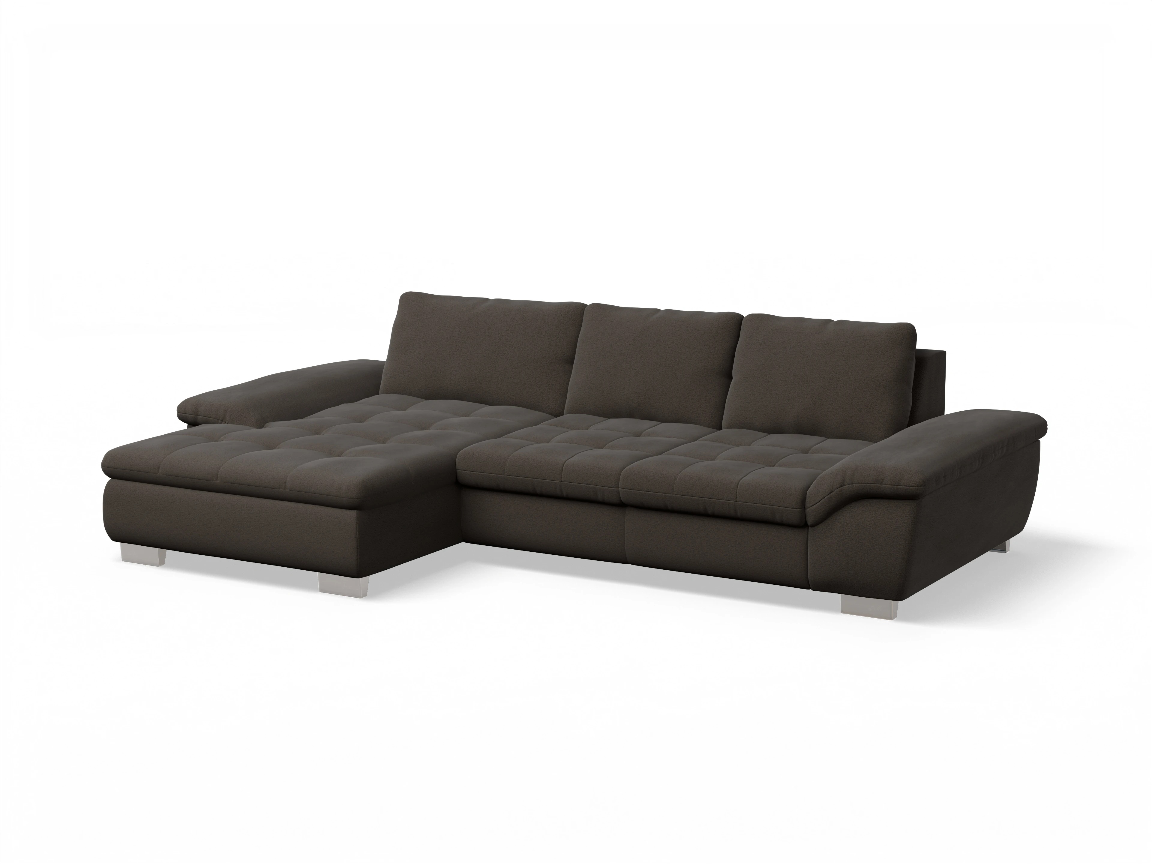 Ansicht des Produktes SC Smart 1007 Ecksofa links Abschluss offen in Stoff Braun