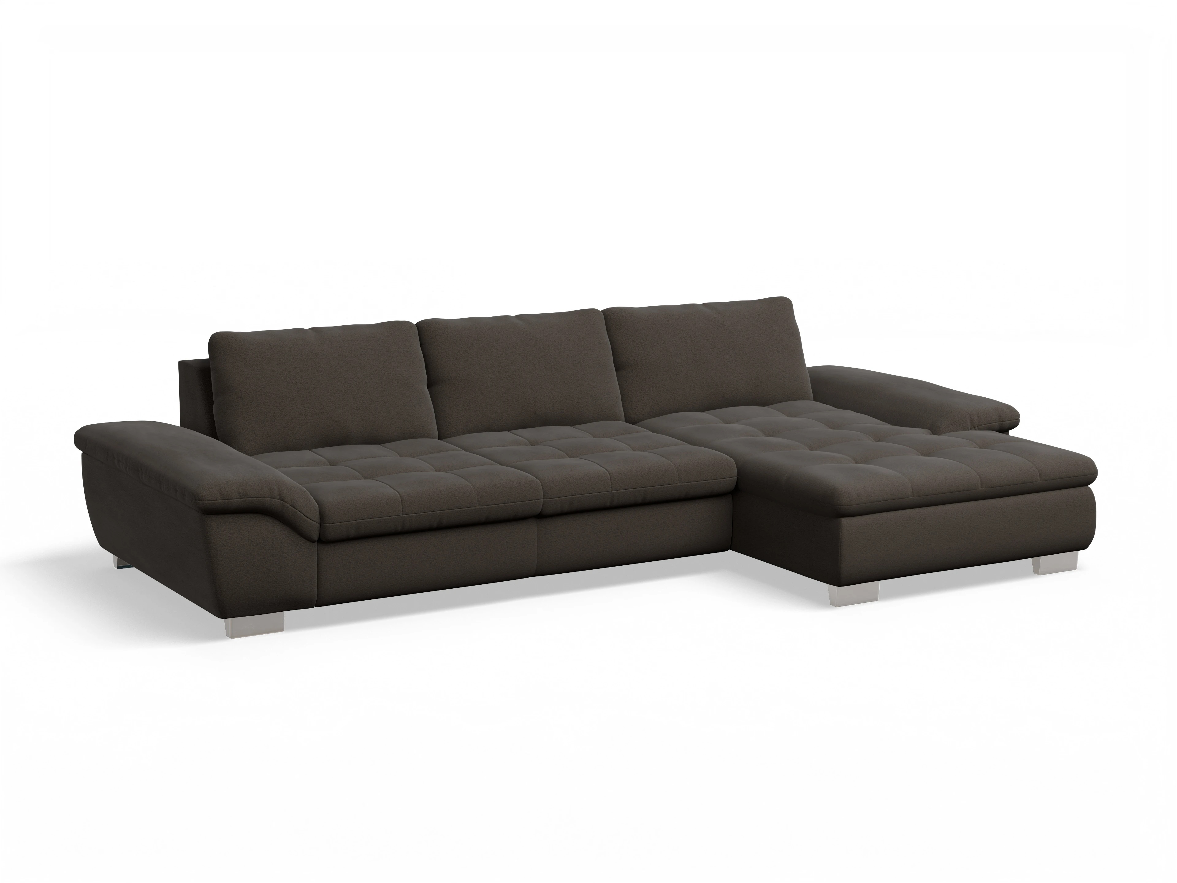 Ansicht des Produktes SC Smart 1007 Ecksofa rechts Abschluss offen in Stoff Braun