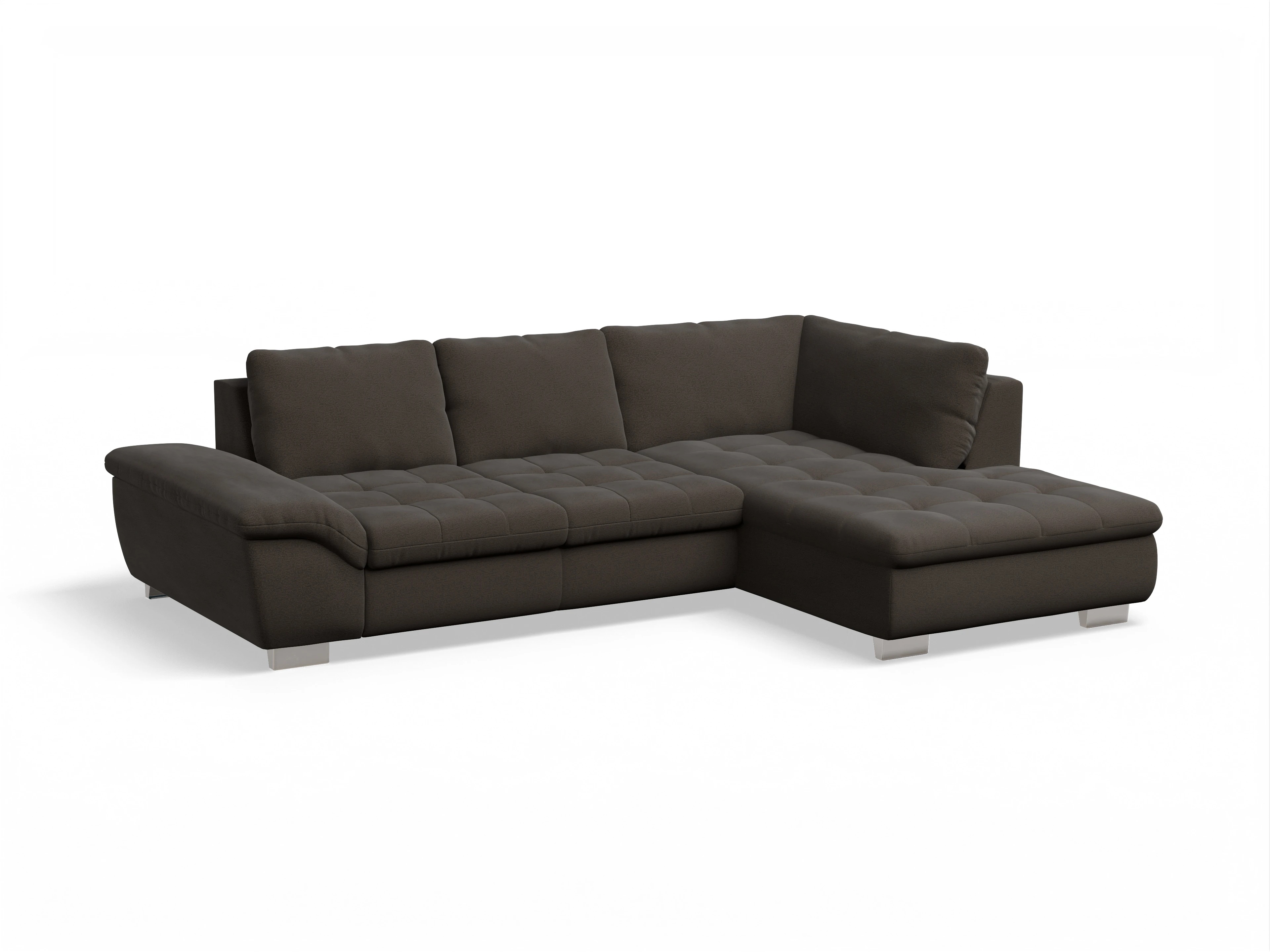 Ansicht des Produktes SC Smart 1007 Ecksofa rechts Abschluss offen in Stoff Braun