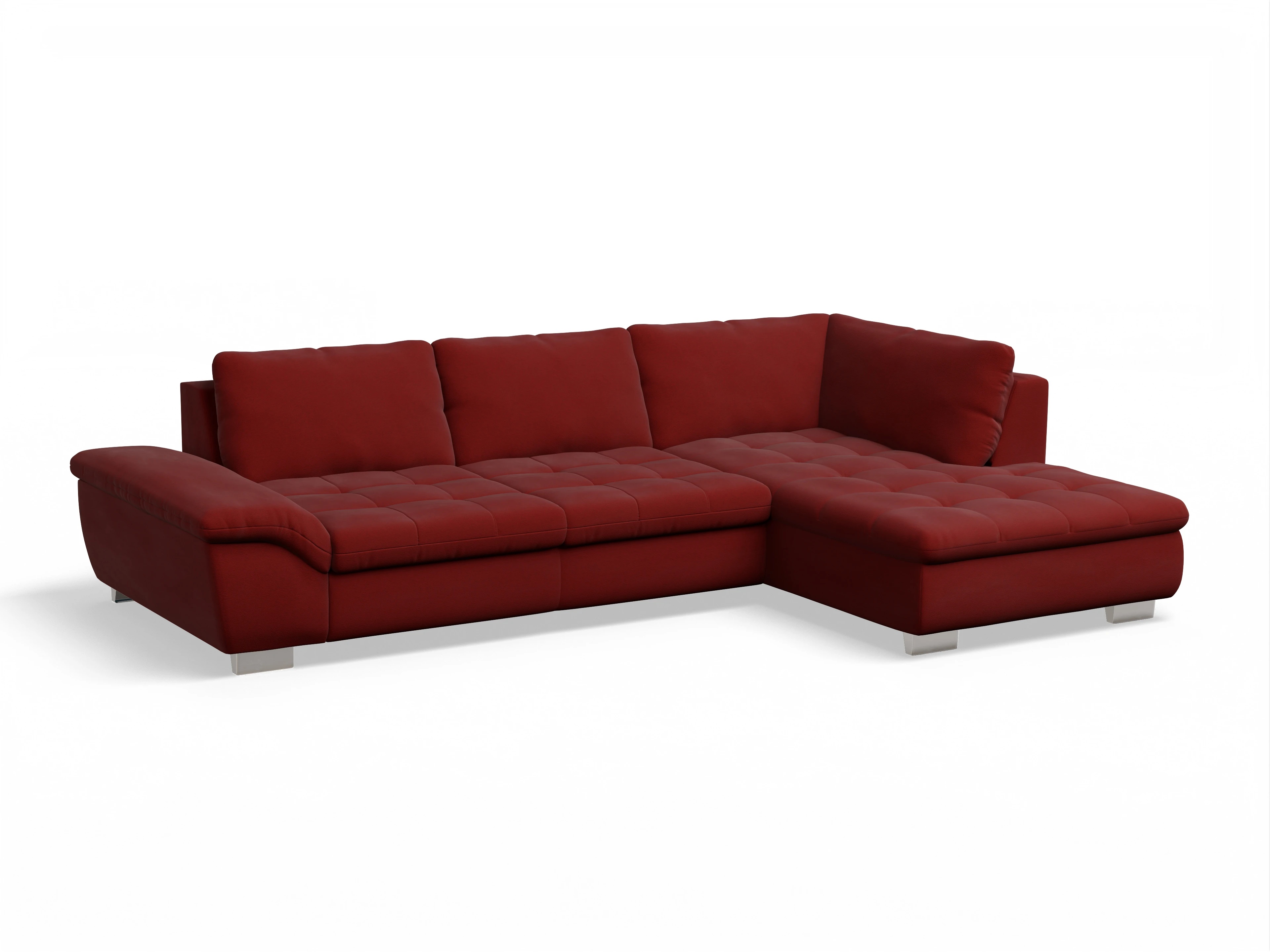 Ansicht des Produktes SC Smart 1007 Ecksofa rechts Abschluss offen in Stoff Rot