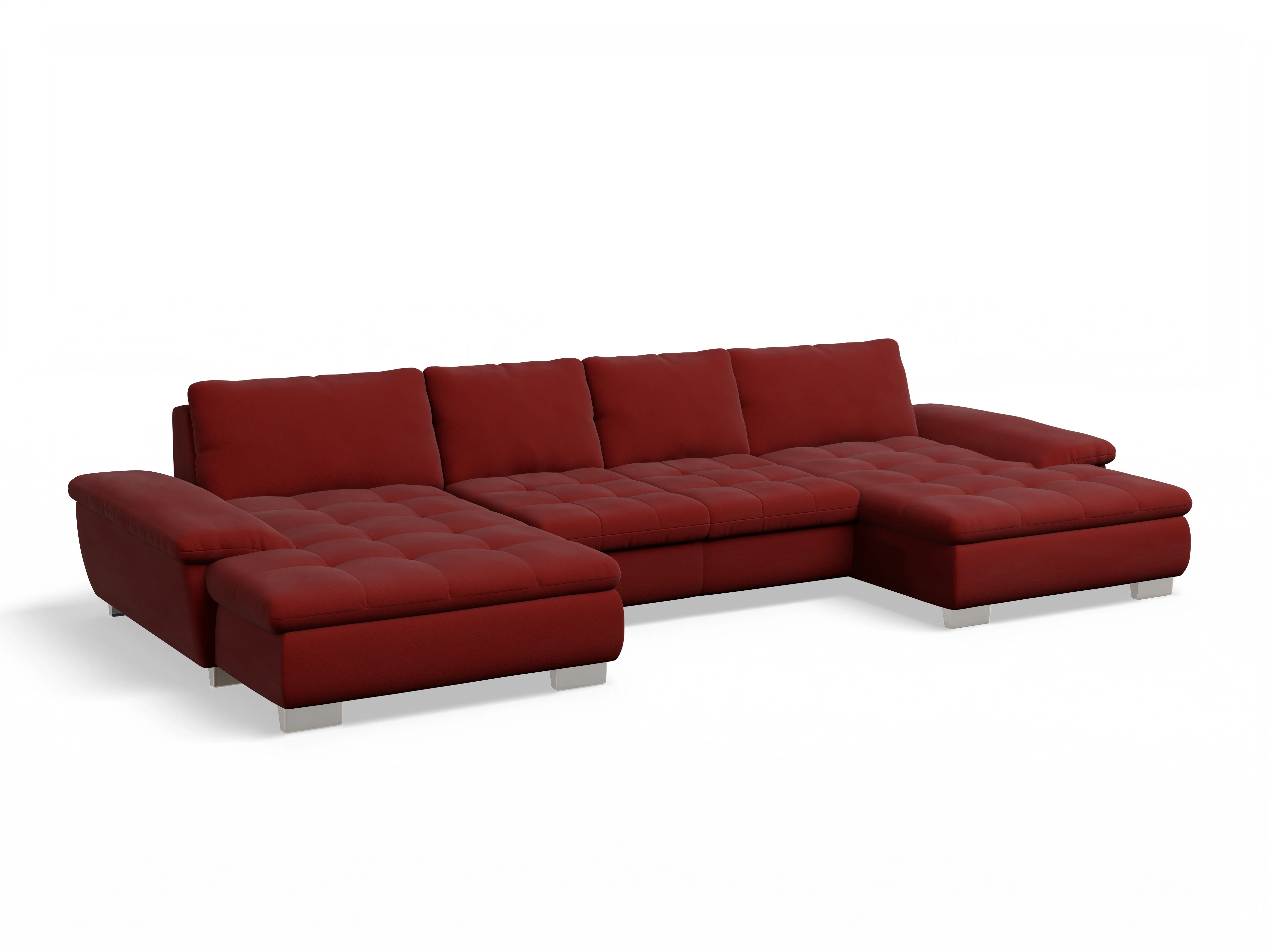 Ansicht des Produktes SC Smart 1007 Wohnlandschaft offen beidseitig in Stoff Rot