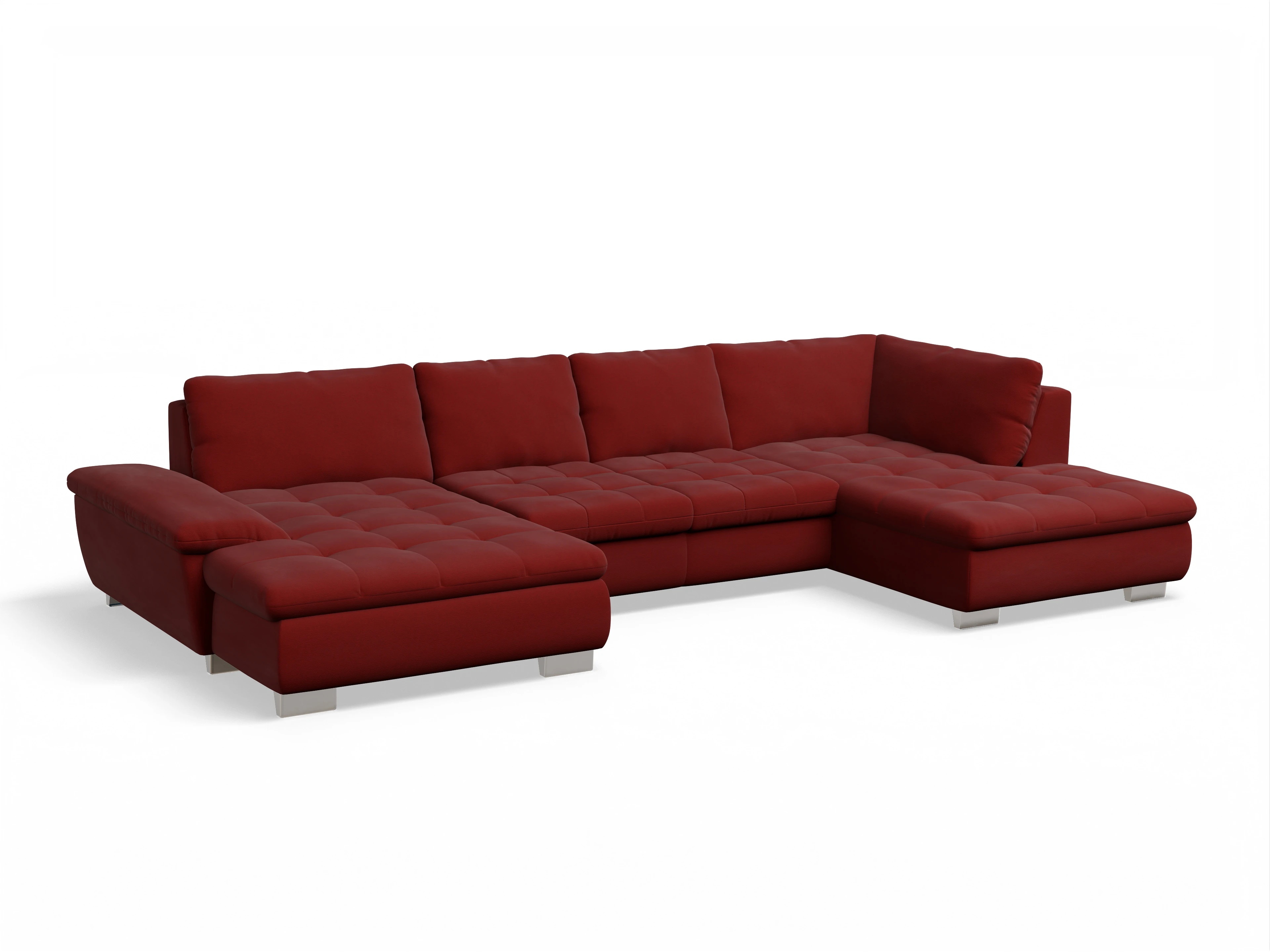 Ansicht des Produktes SC Smart 1007 Wohnlandschaft offen beidseitig in Stoff Rot