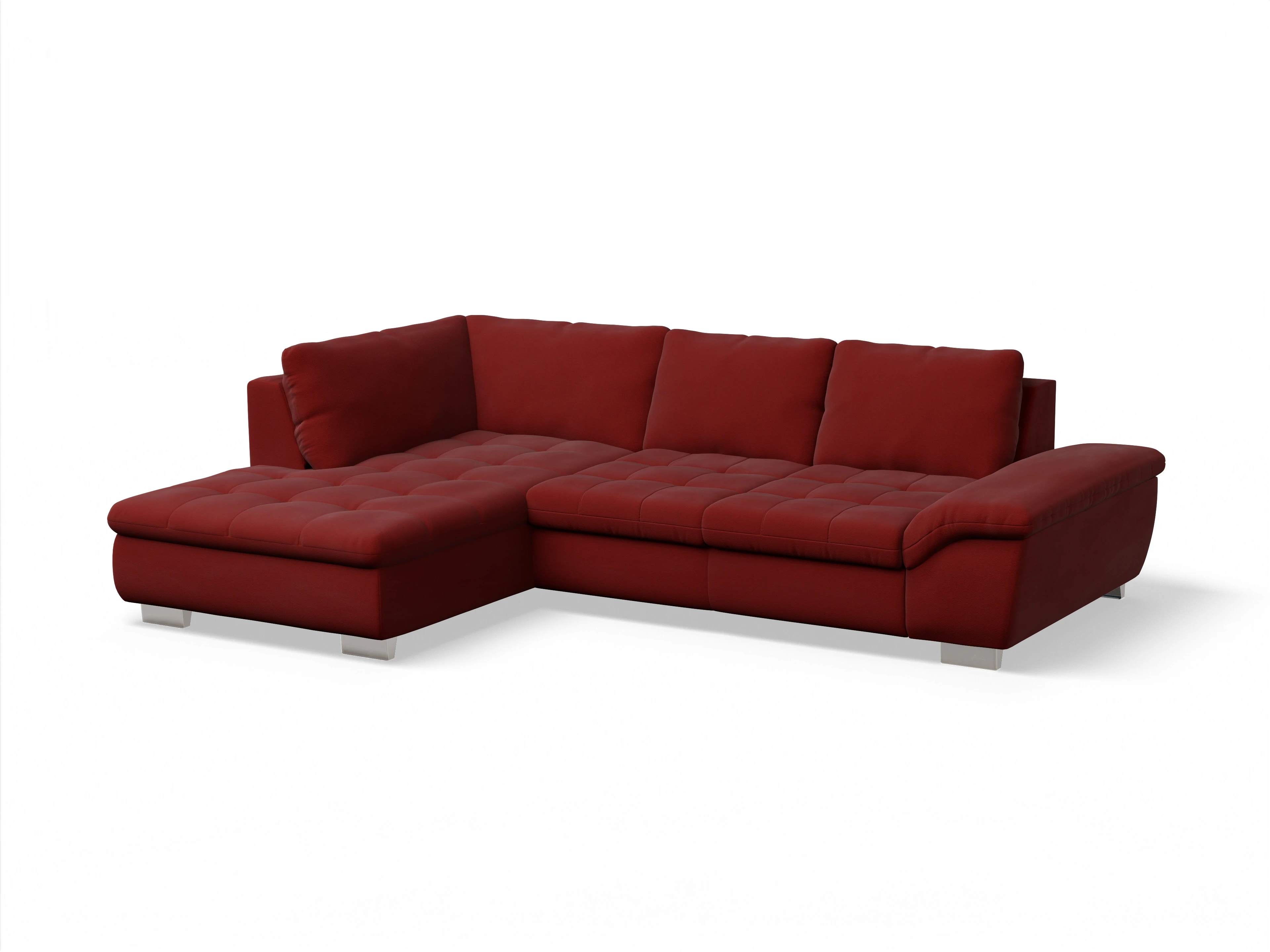 Ansicht des Produktes SC Smart 1007 Ecksofa links Abschluss offen in Stoff Rot