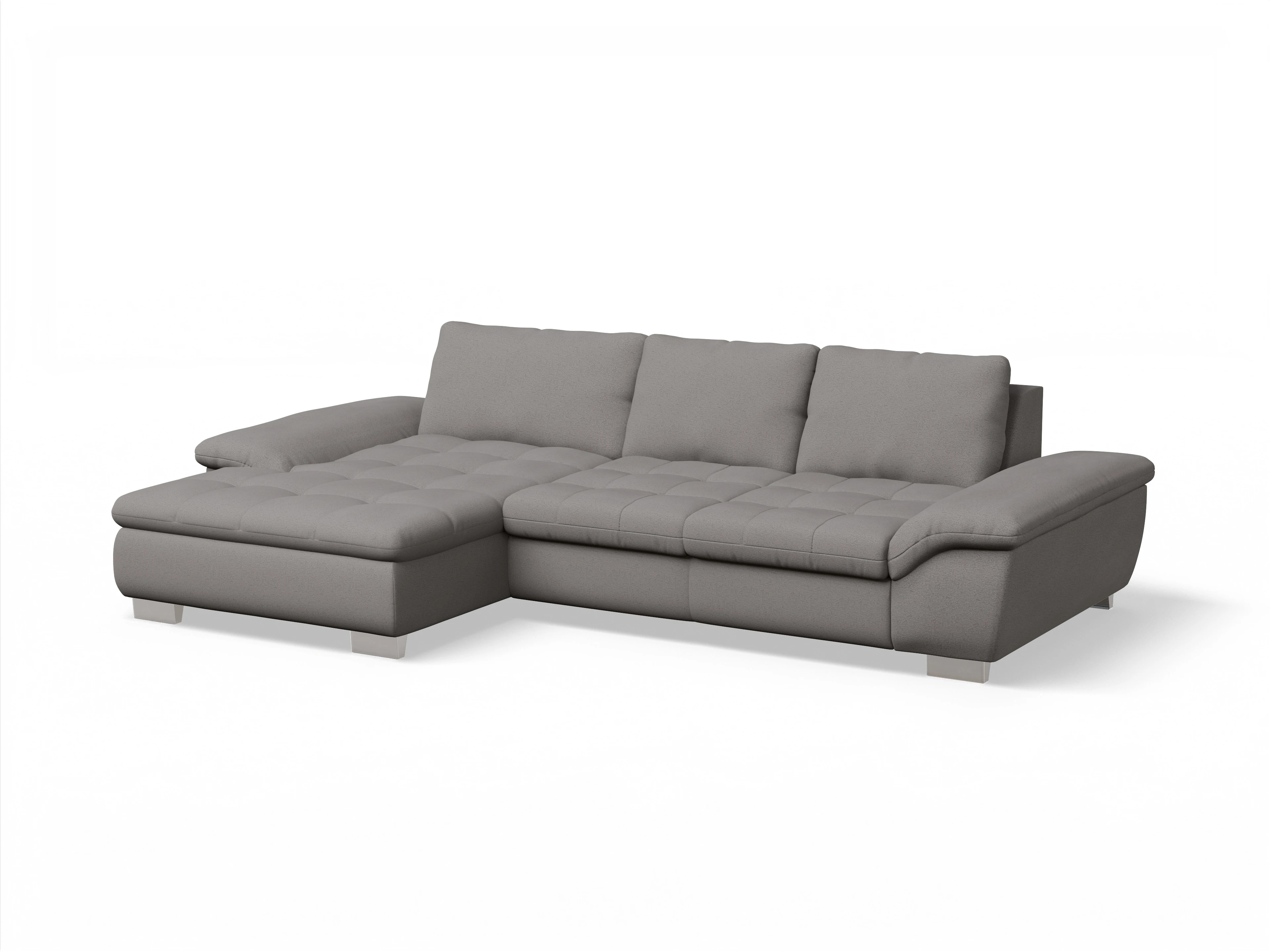Ansicht des Produktes SC Smart 1007 Ecksofa links Abschluss offen in Stoff Grau