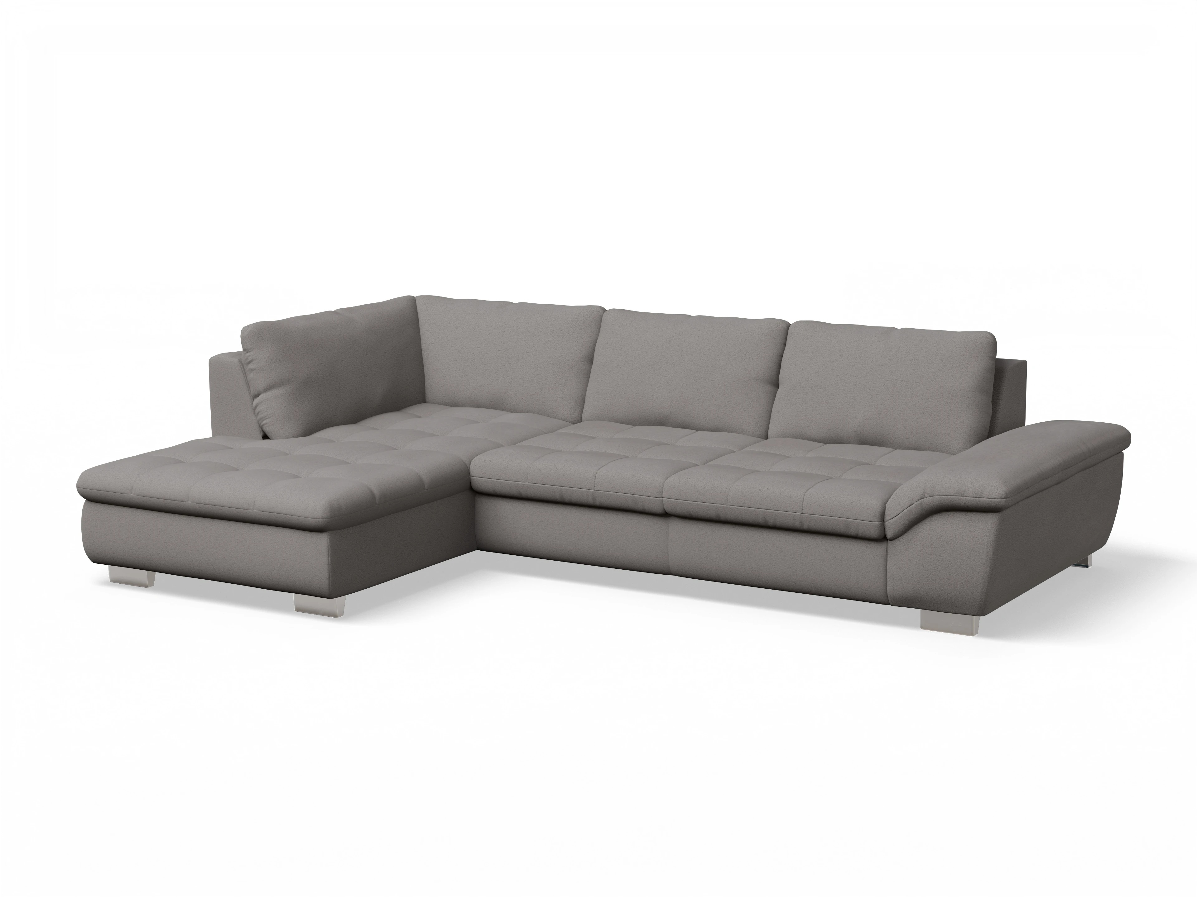 Ansicht des Produktes SC Smart 1007 Ecksofa links Abschluss offen in Stoff Grau