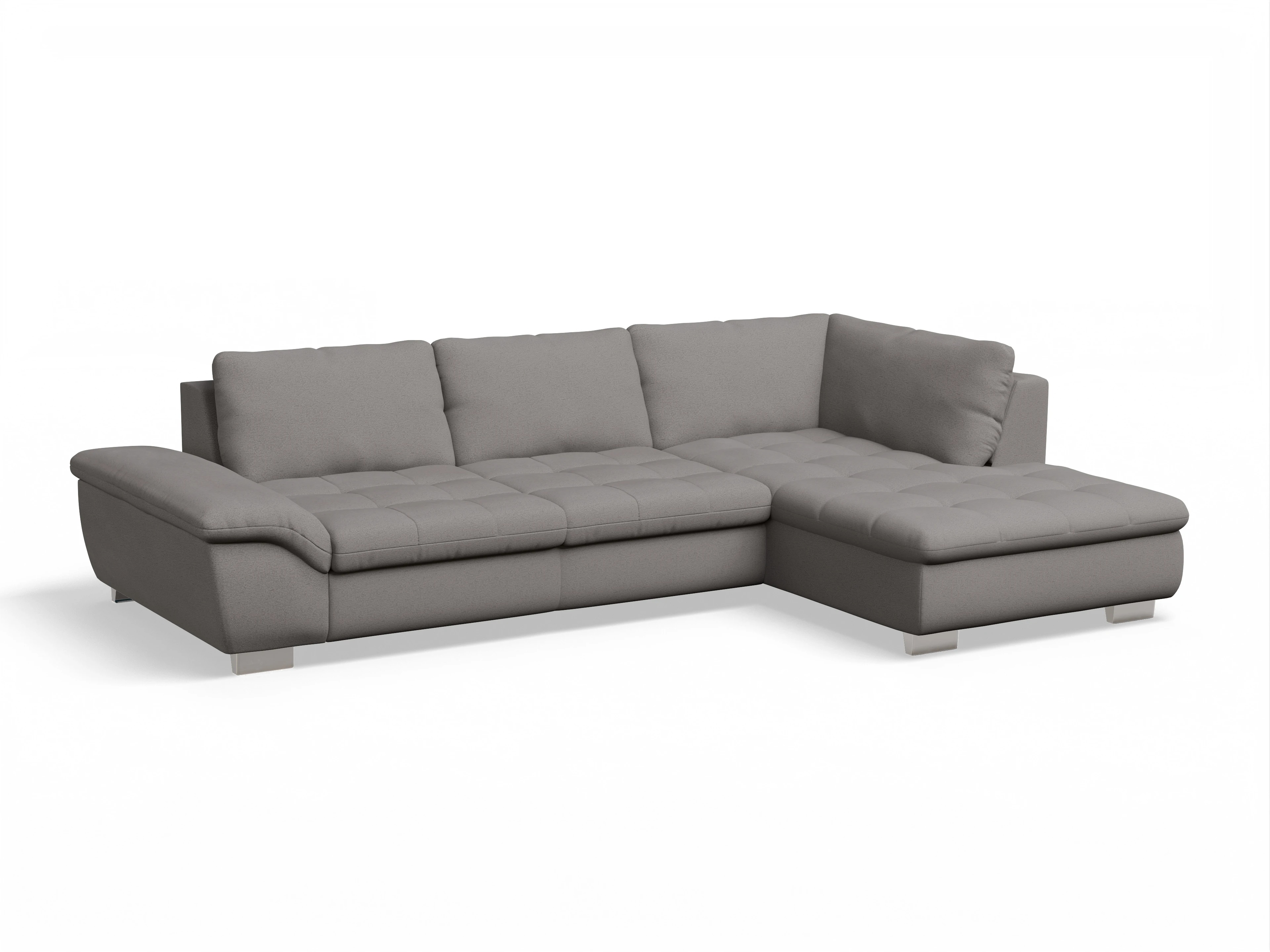 Ansicht des Produktes SC Smart 1007 Ecksofa rechts Abschluss offen in Stoff Grau