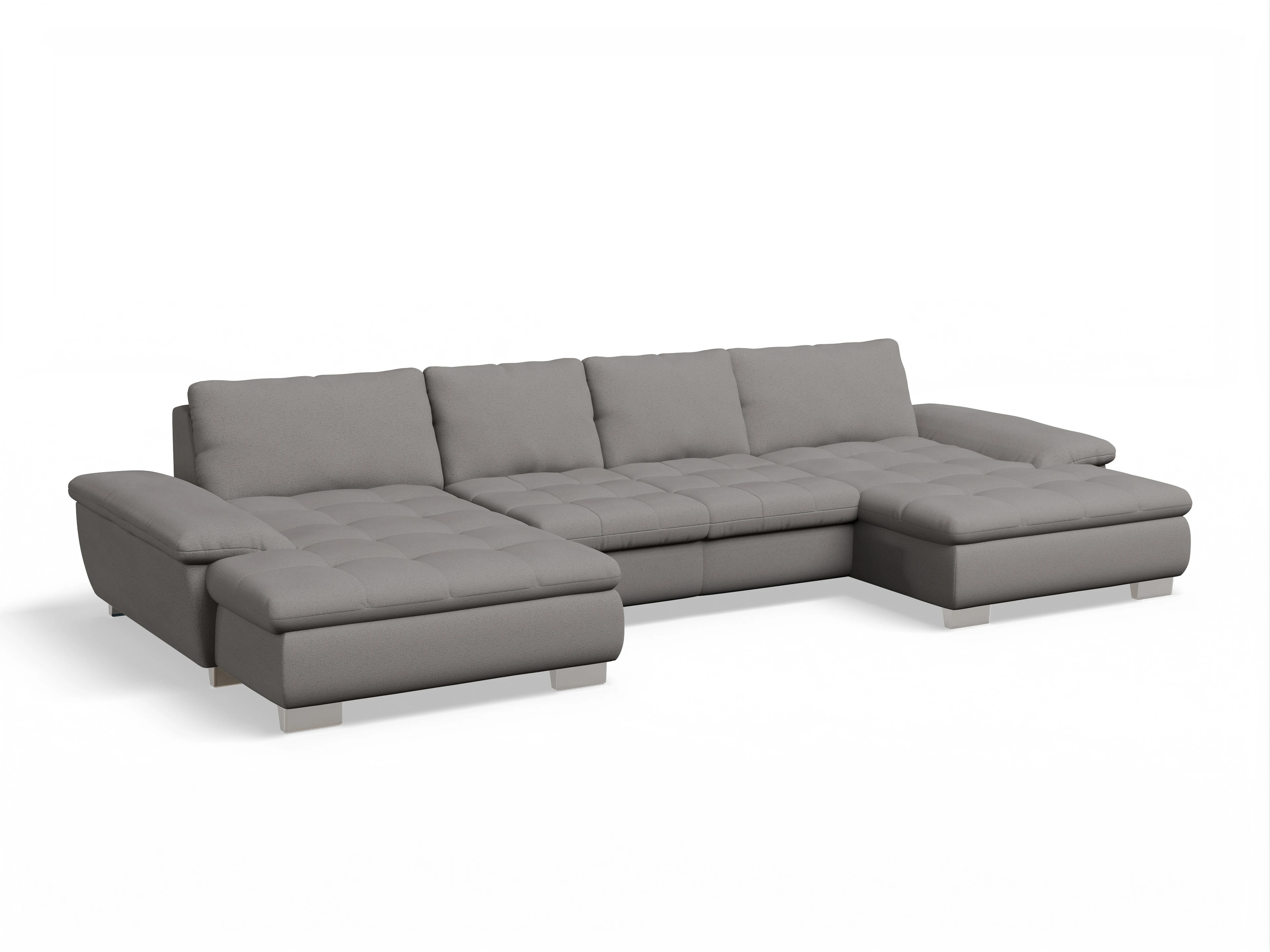 Ansicht des Produktes SC Smart 1007 Wohnlandschaft offen beidseitig in Stoff Grau