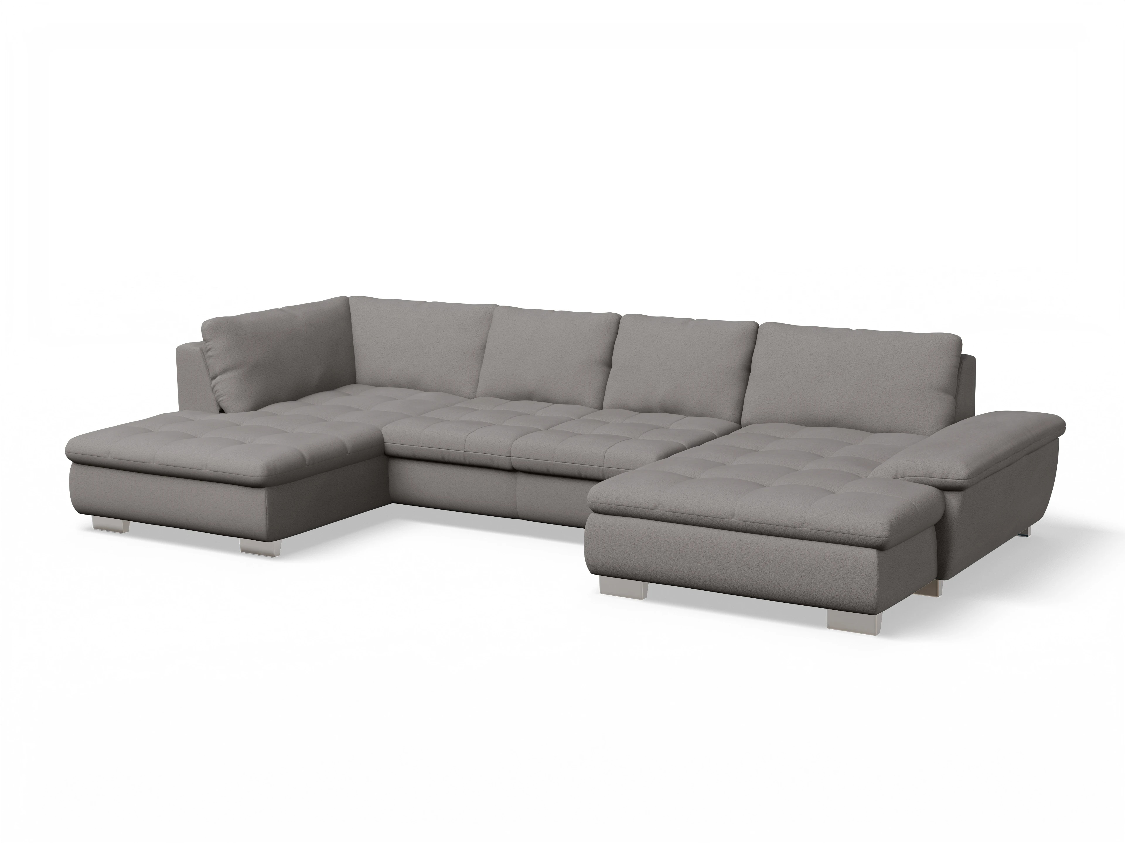 Ansicht des Produktes SC Smart 1007 Wohnlandschaft offen beidseitig in Stoff Grau