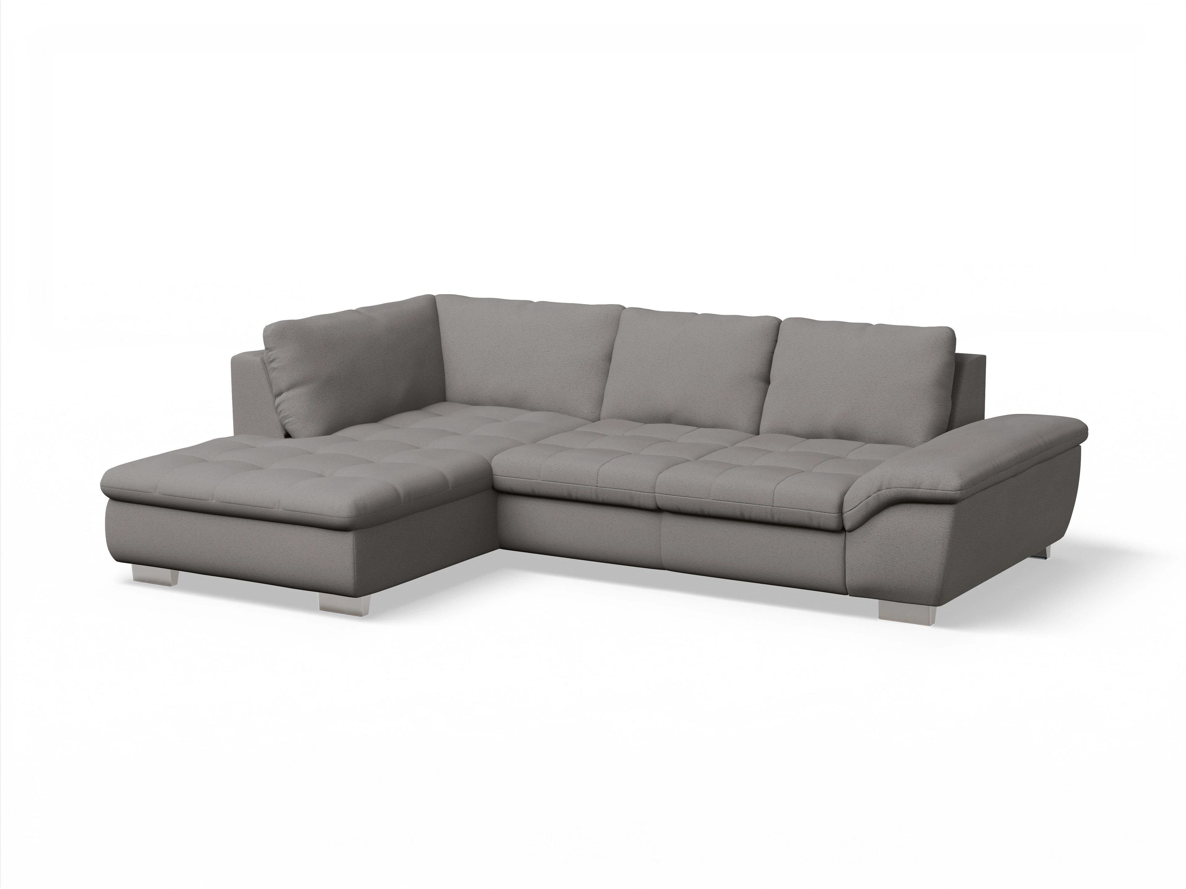 Ansicht des Produktes SC Smart 1007 Ecksofa links Abschluss offen in Stoff Grau
