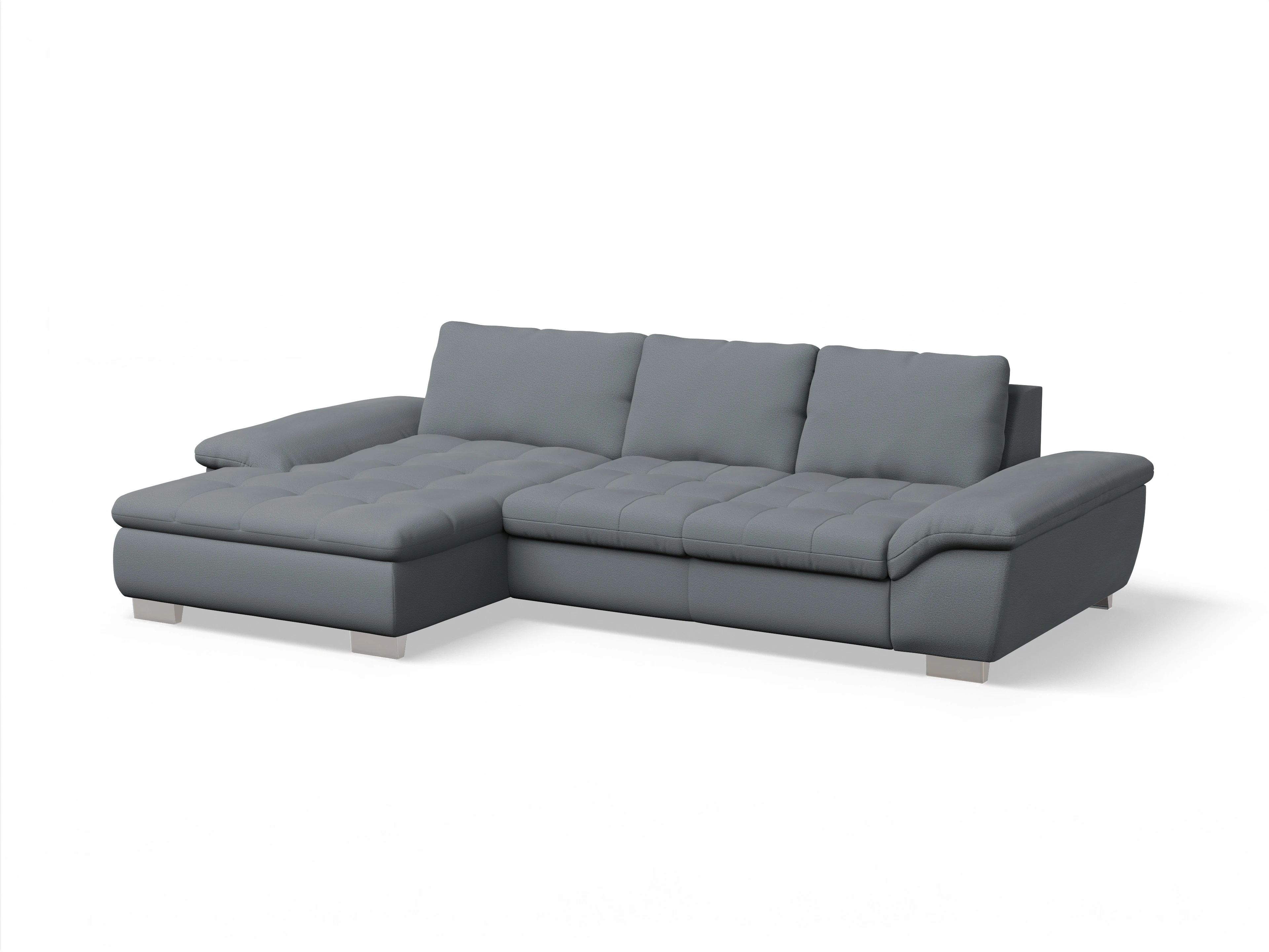 Sitz Concept smart 1007 Canape Medium L Ansicht des Produktes SC Smart 1007 Ecksofa links Abschluss offen in Stoff Grau