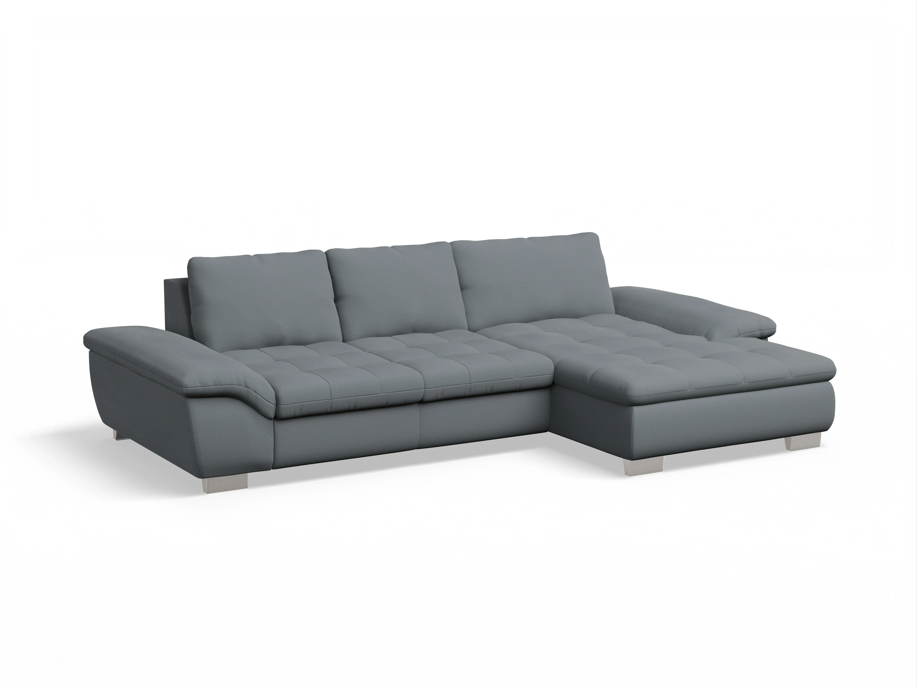 Sitz Concept smart 1007 Canape Medium R Ansicht des Produktes SC Smart 1007 Ecksofa rechts Abschluss offen in Stoff Grau