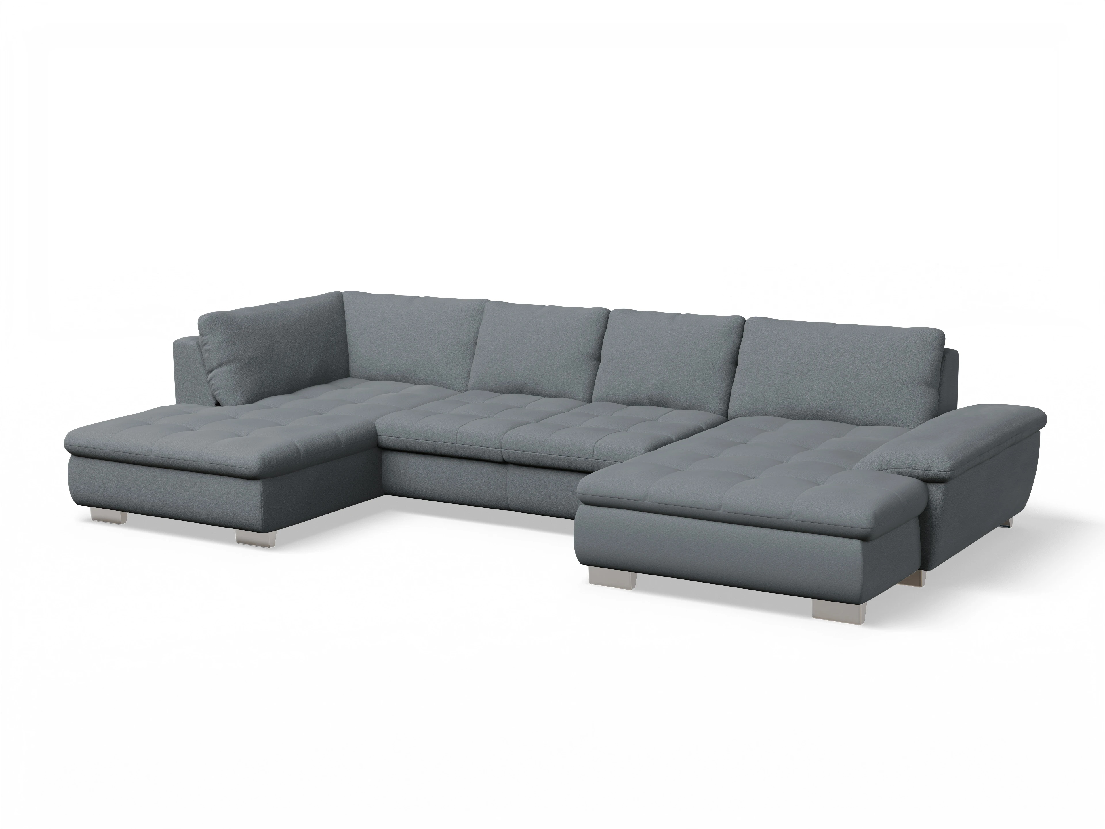 Ansicht des Produktes SC Smart 1007 Wohnlandschaft offen beidseitig in Stoff Grau