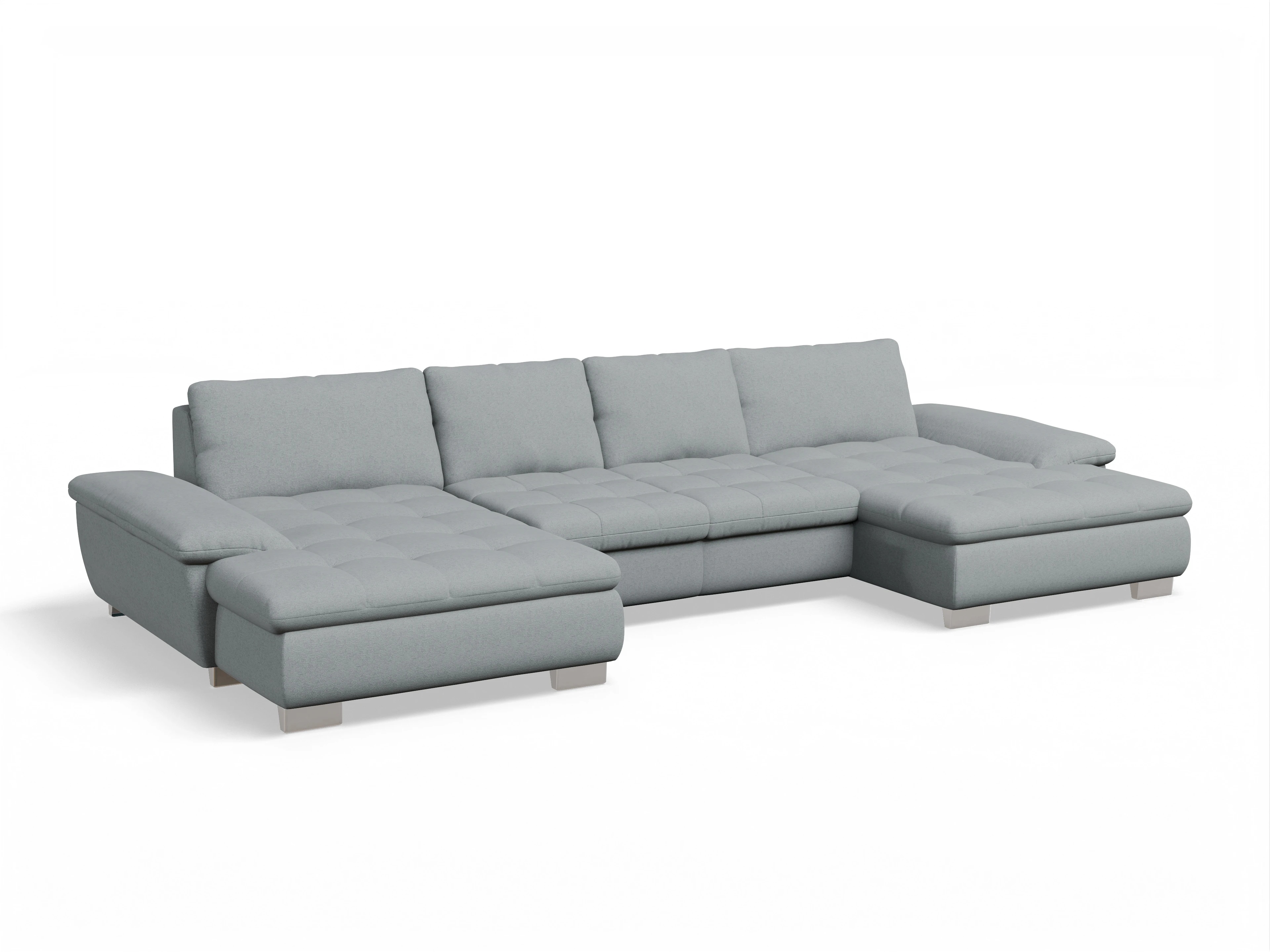 Ansicht des Produktes SC Smart 1007 Wohnlandschaft offen beidseitig in Stoff Blau