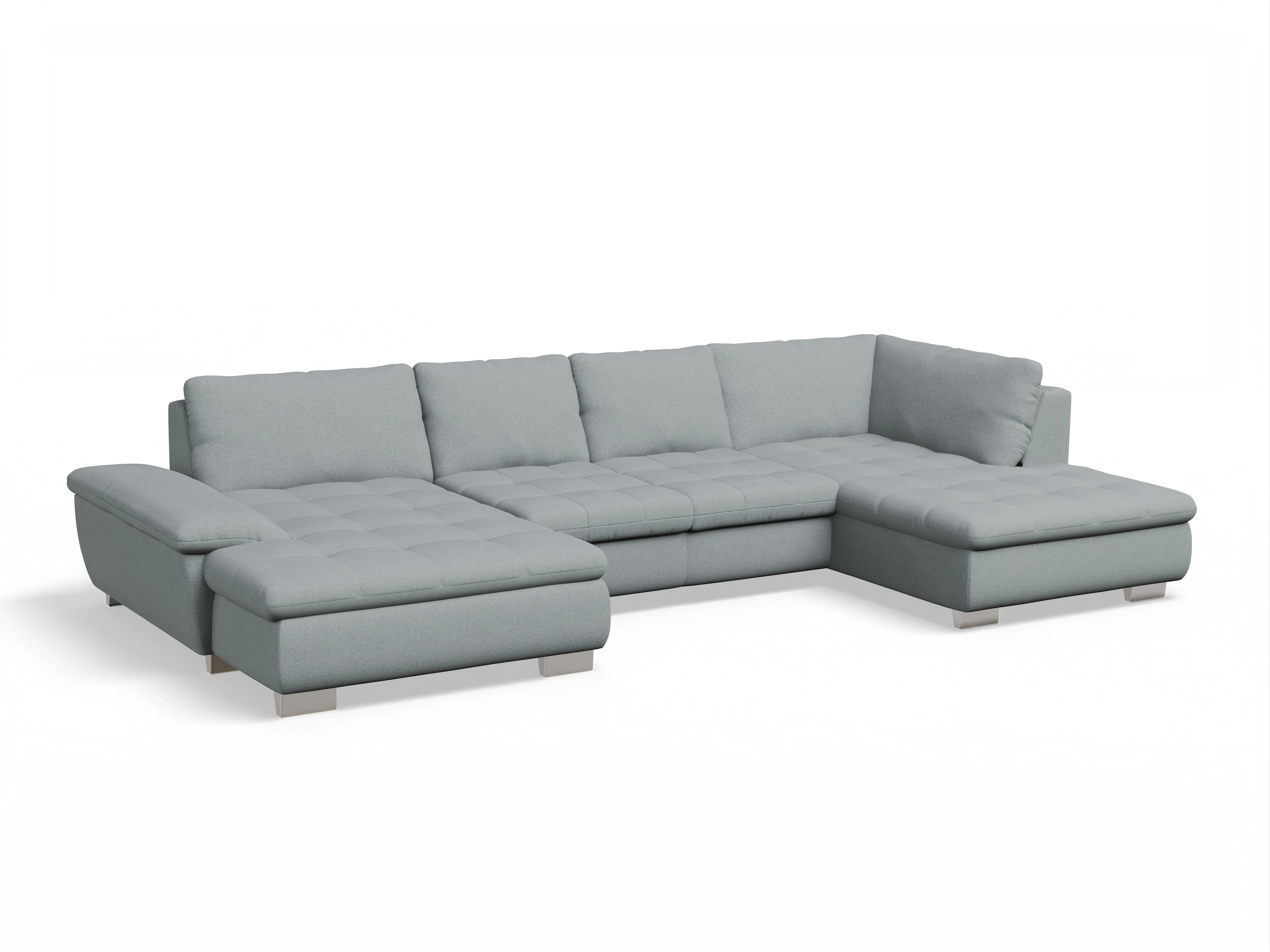 Ansicht des Produktes SC Smart 1007 Wohnlandschaft offen beidseitig in Stoff Blau