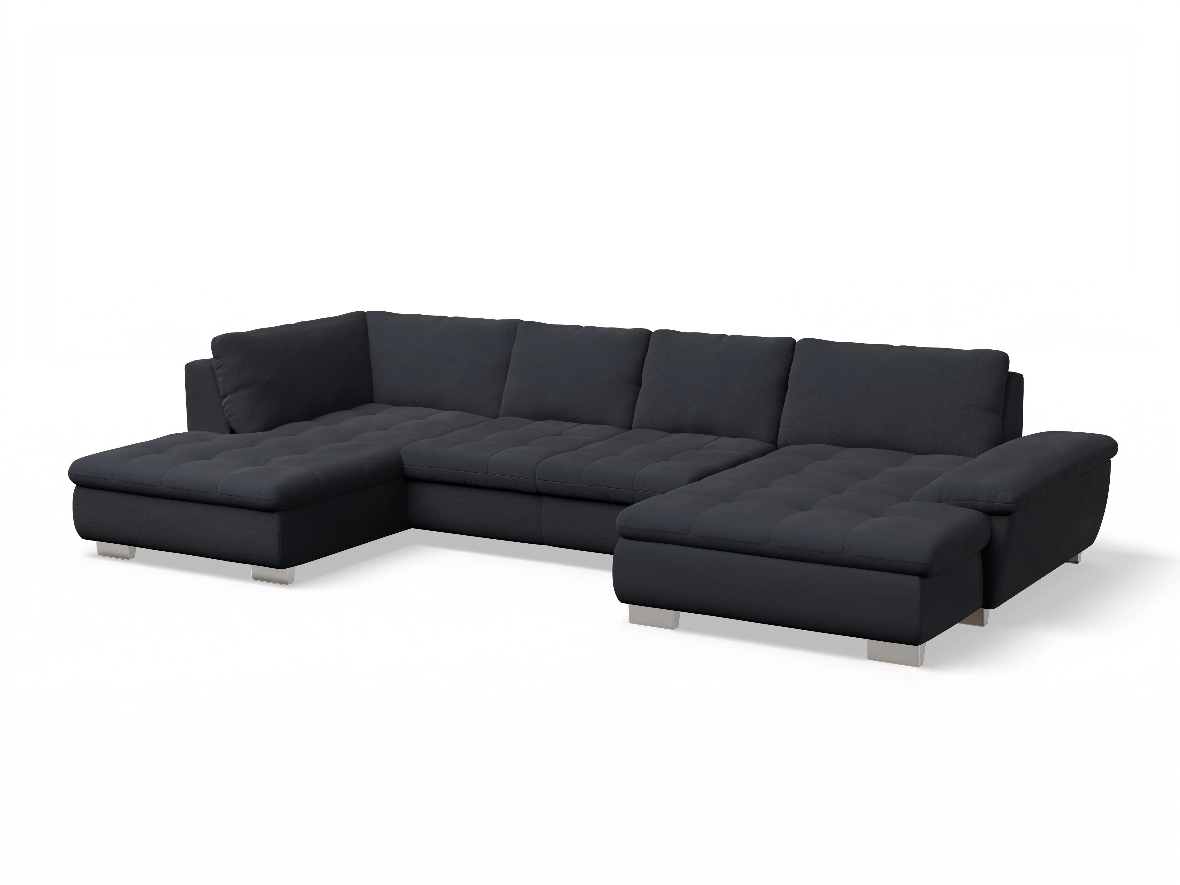 Ansicht des Produktes SC Smart 1007 Wohnlandschaft offen beidseitig in Stoff Blau