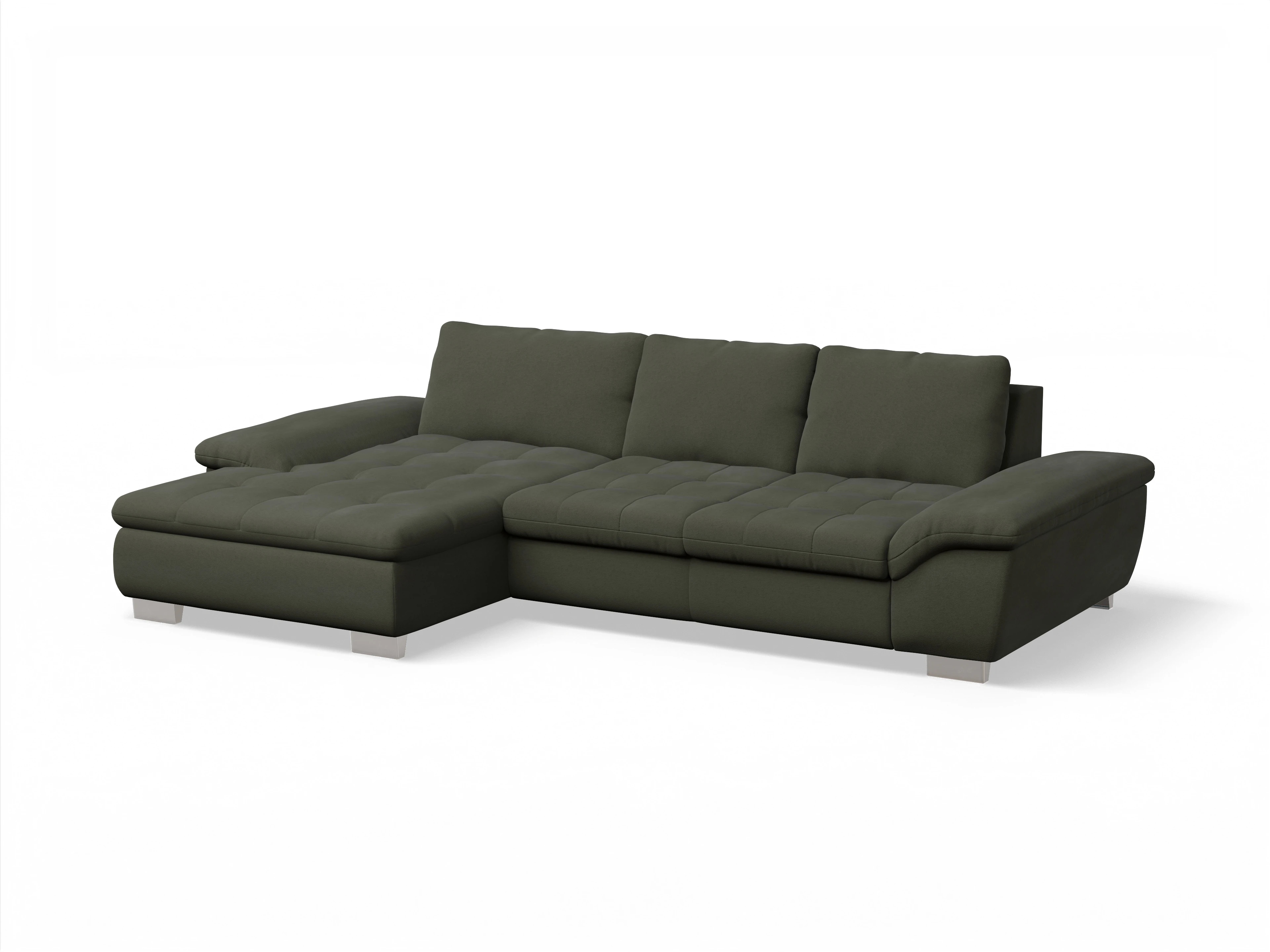 Ansicht des Produktes SC Smart 1007 Ecksofa links Abschluss offen in Stoff Grün