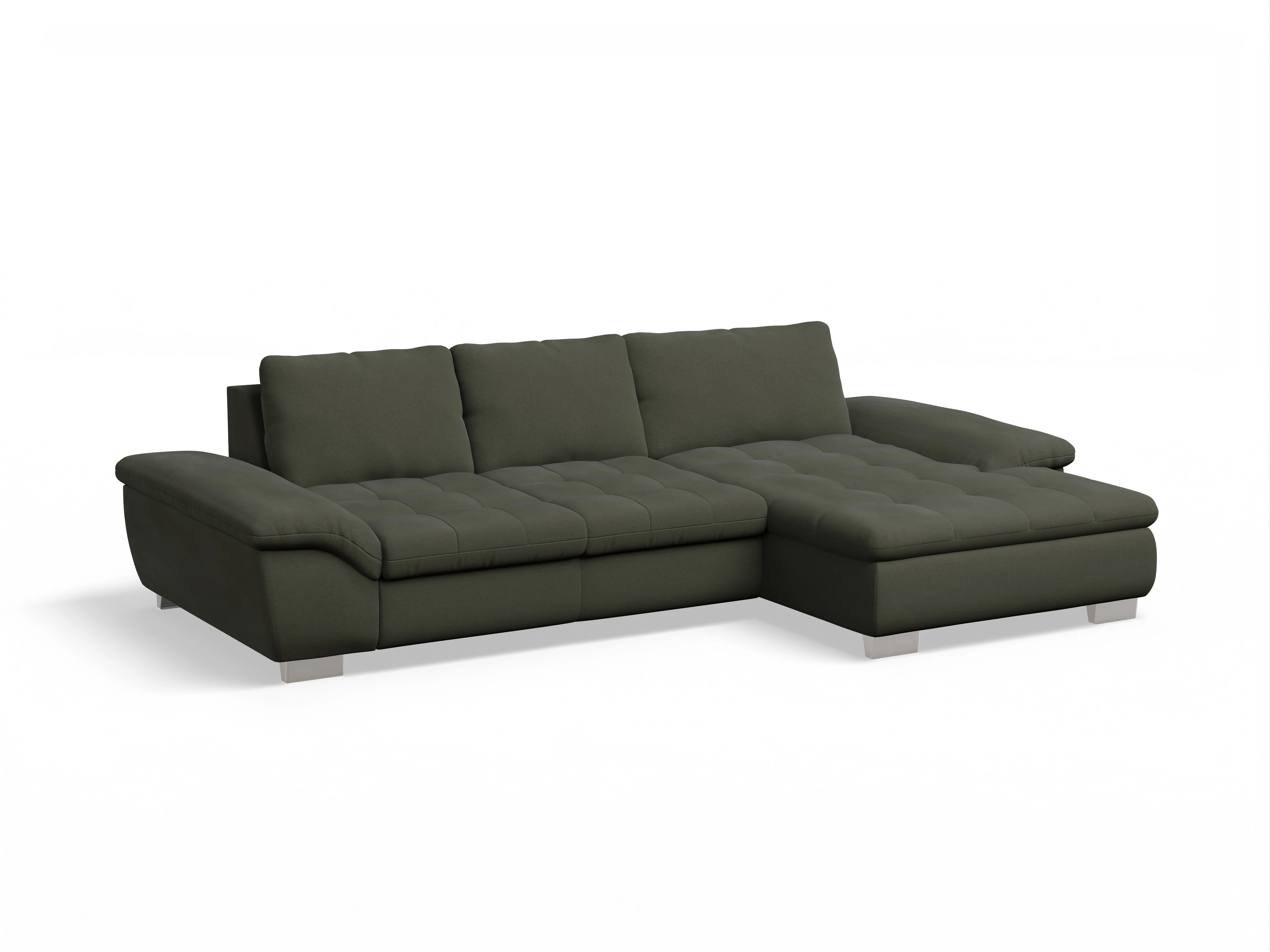 Ansicht des Produktes SC Smart 1007 Ecksofa rechts Abschluss offen in Stoff Grün