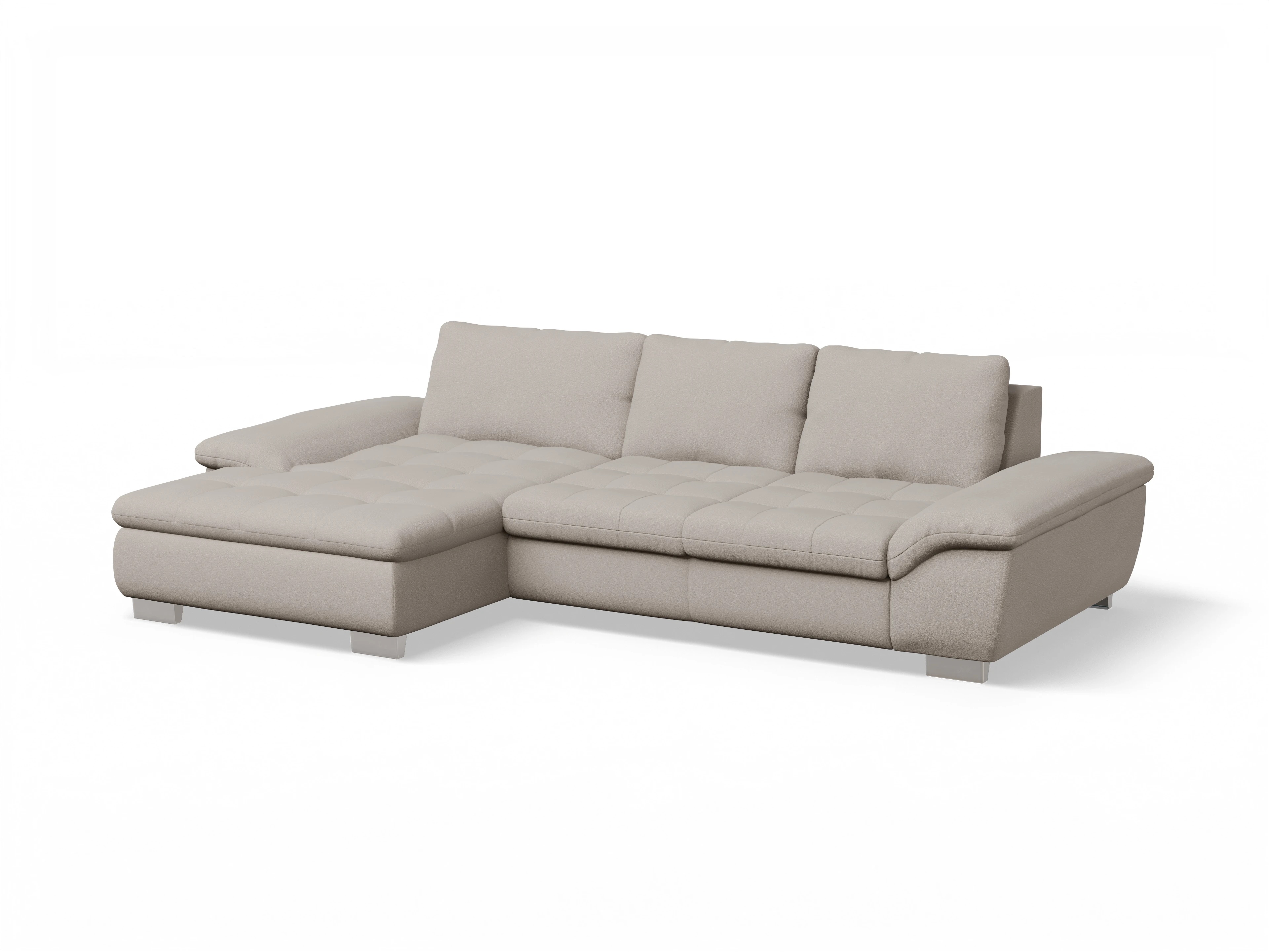 Sitz Concept smart 1007 Canape Medium L Ansicht des Produktes SC Smart 1007 Ecksofa links Abschluss offen in Stoff Beige