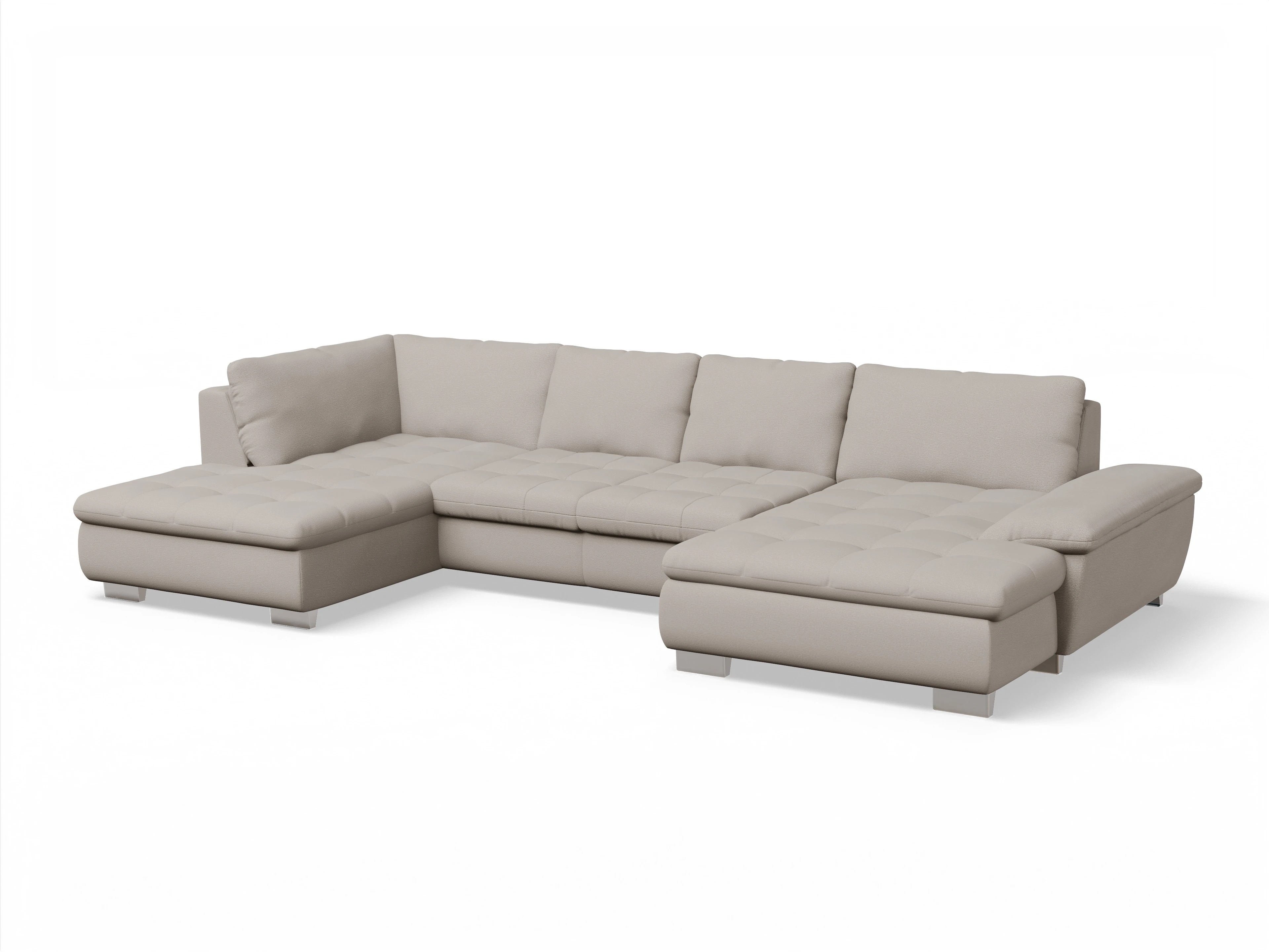 Ansicht des Produktes SC Smart 1007 Wohnlandschaft offen beidseitig in Stoff Beige