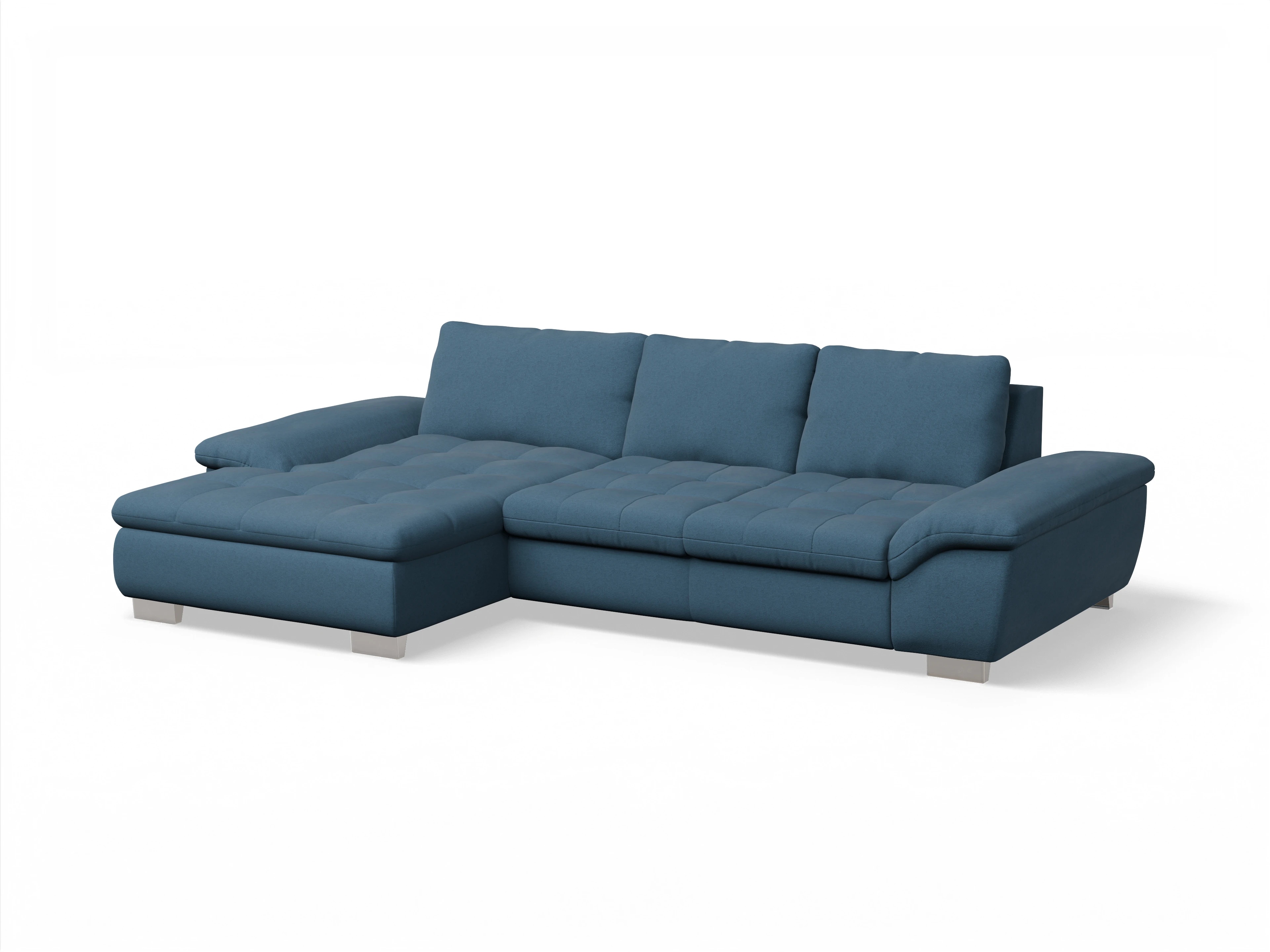 Sitz Concept smart 1007 Canape Medium L Ansicht des Produktes SC Smart 1007 Ecksofa links Abschluss offen in Stoff Blau