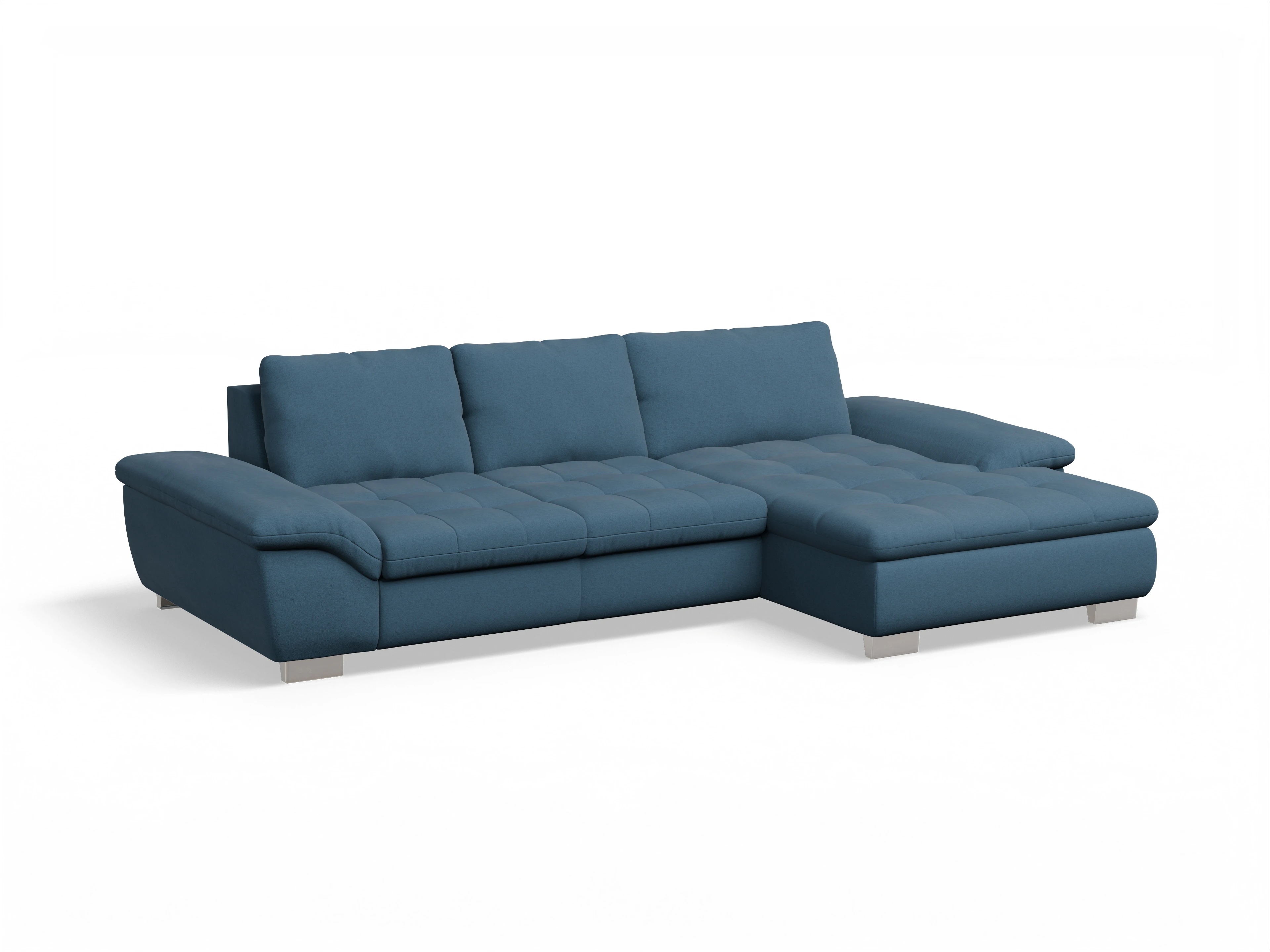 Ansicht des Produktes SC Smart 1007 Ecksofa rechts Abschluss offen in Stoff Blau