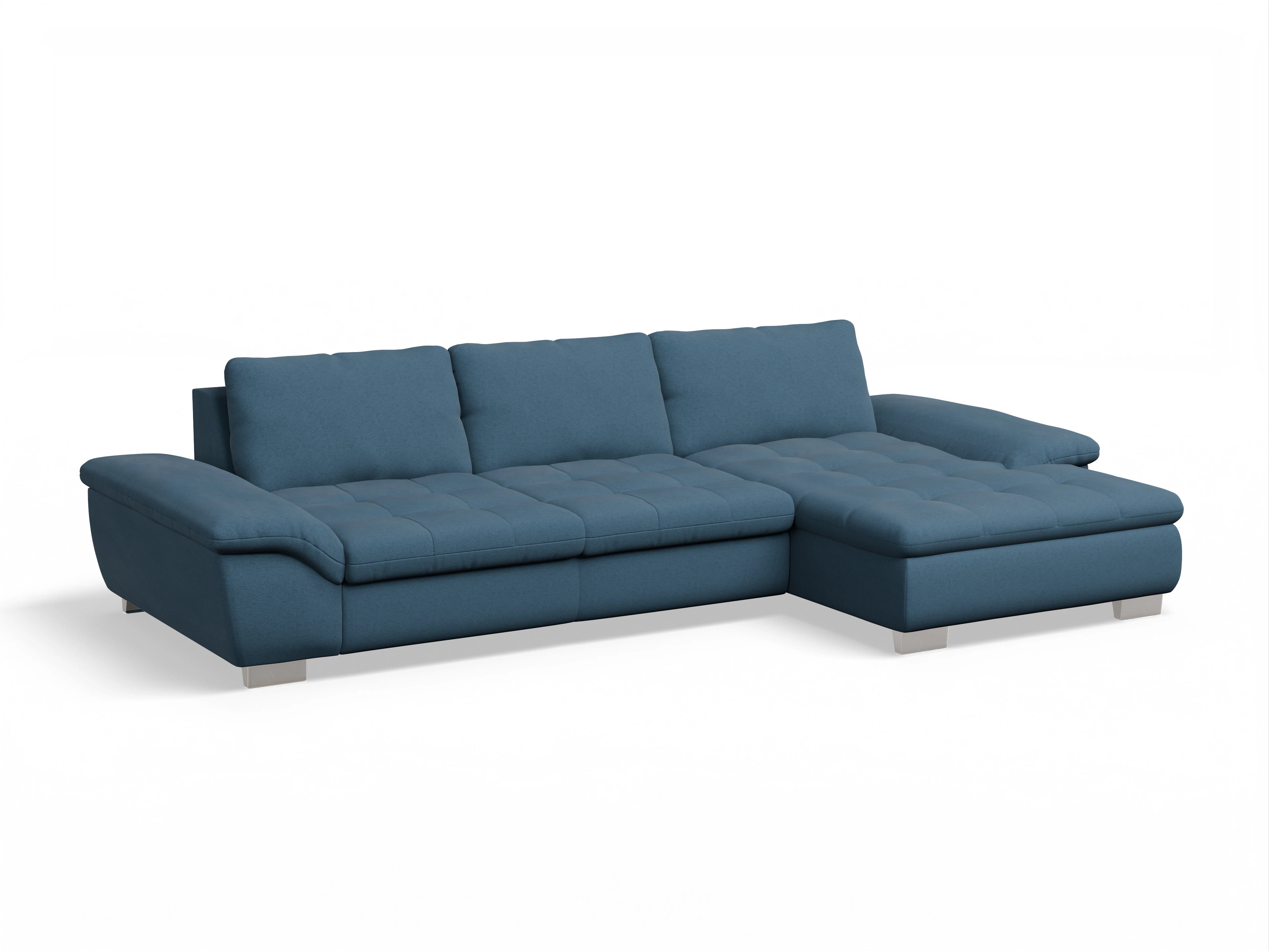 Ansicht des Produktes SC Smart 1007 Ecksofa rechts Abschluss offen in Stoff Blau