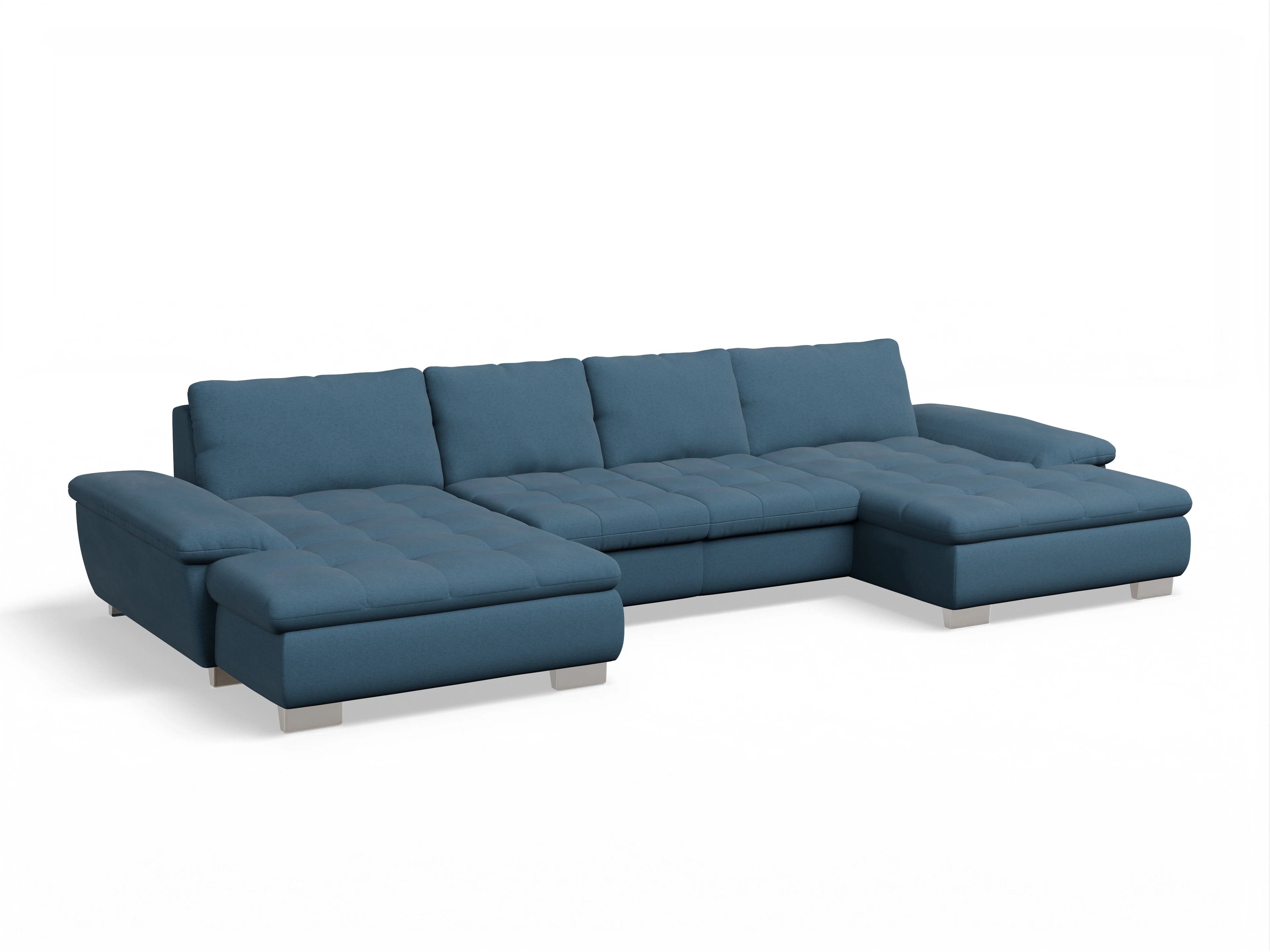 Ansicht des Produktes SC Smart 1007 Wohnlandschaft offen beidseitig in Stoff Blau