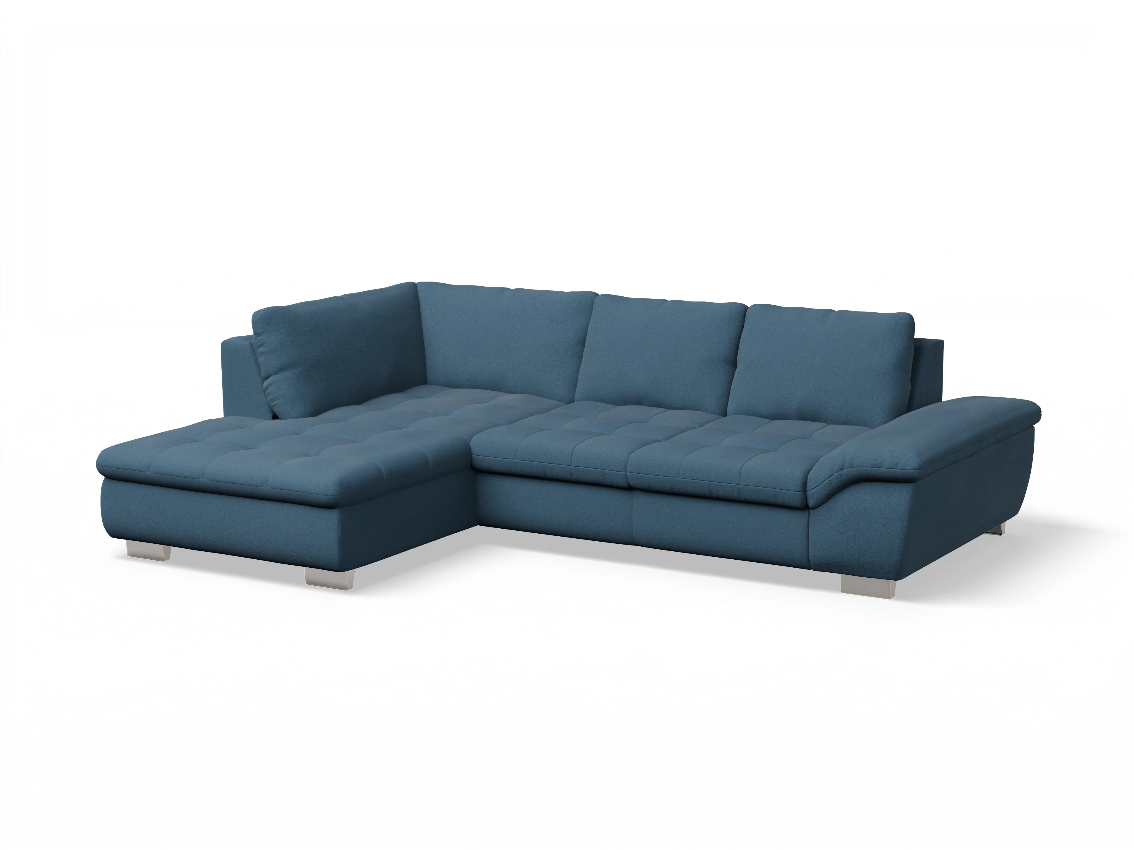 Ansicht des Produktes SC Smart 1007 Ecksofa links Abschluss offen in Stoff Blau