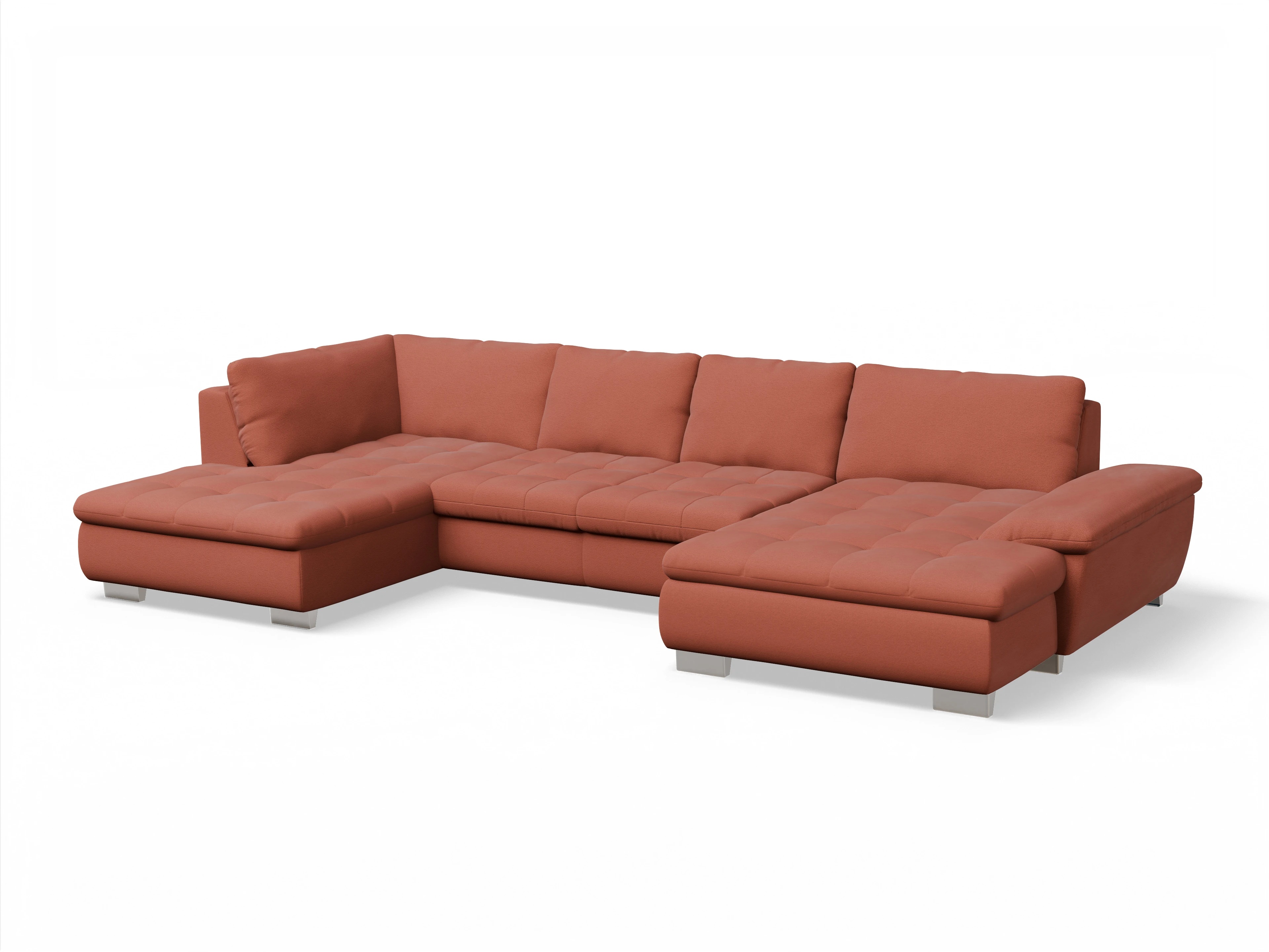 Ansicht des Produktes SC Smart 1007 Wohnlandschaft offen beidseitig in Stoff Orange