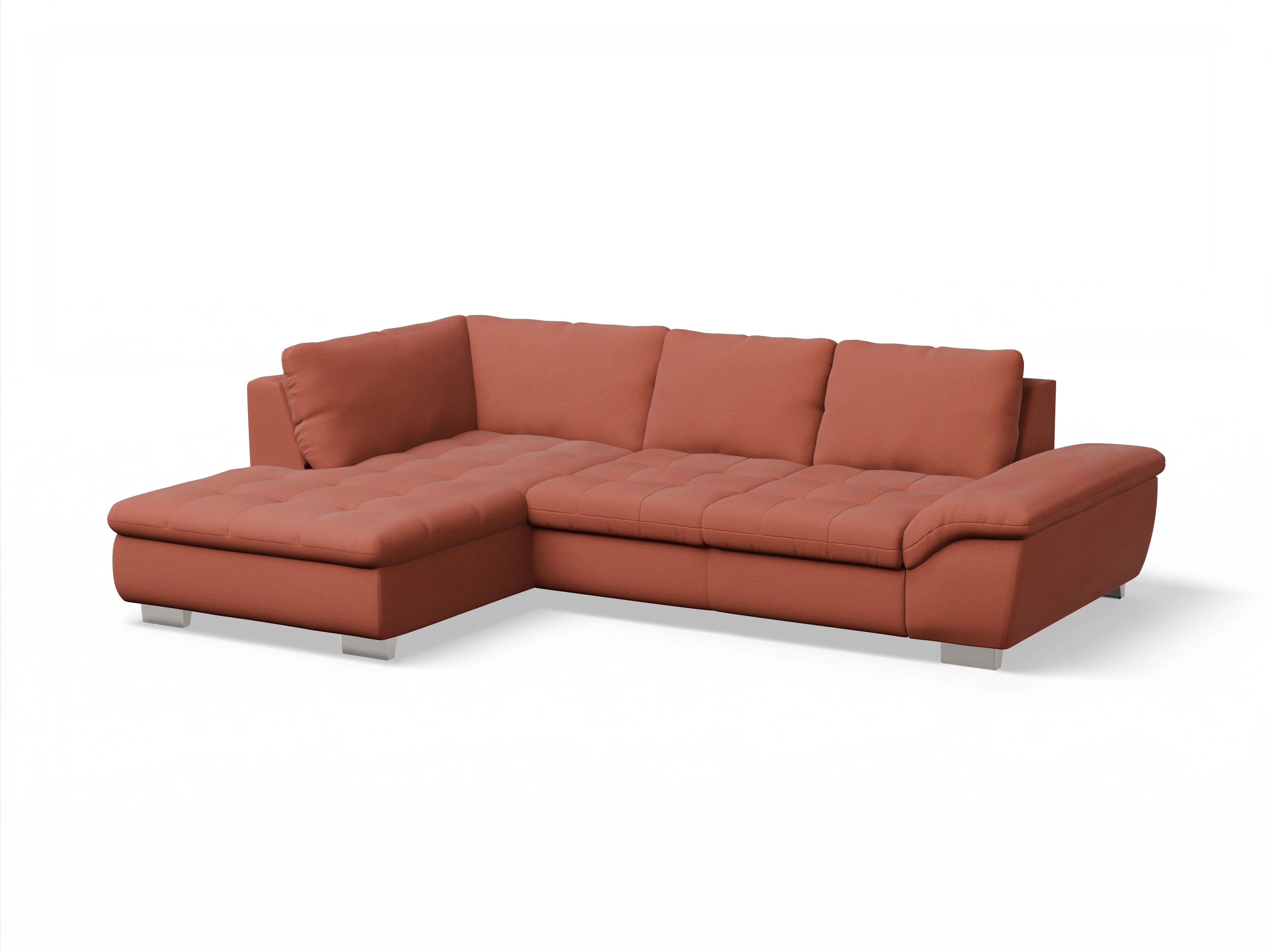 Ansicht des Produktes SC Smart 1007 Ecksofa links Abschluss offen in Stoff Orange