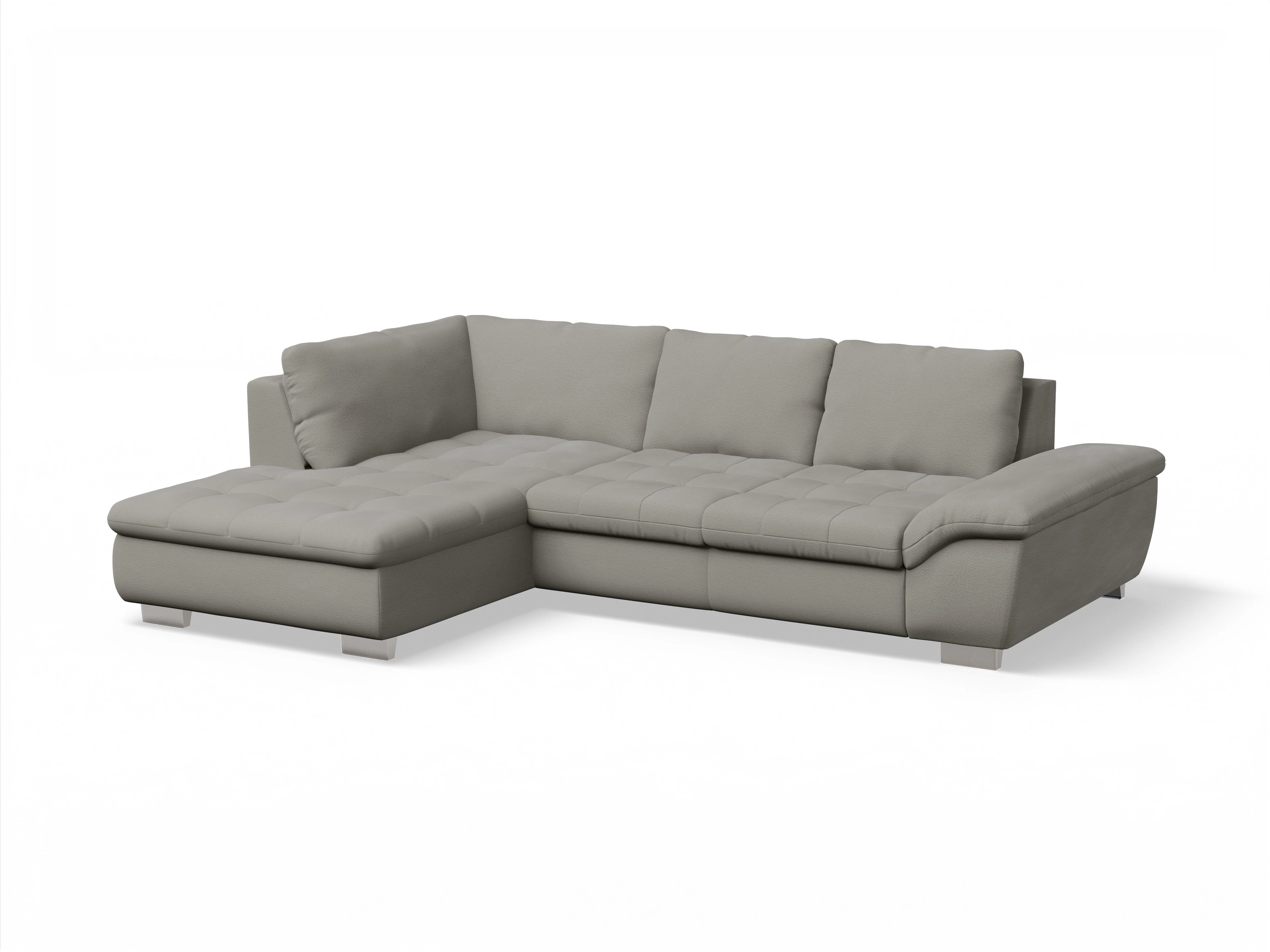 Ansicht des Produktes SC Smart 1007 Ecksofa links Abschluss offen in Stoff Grau