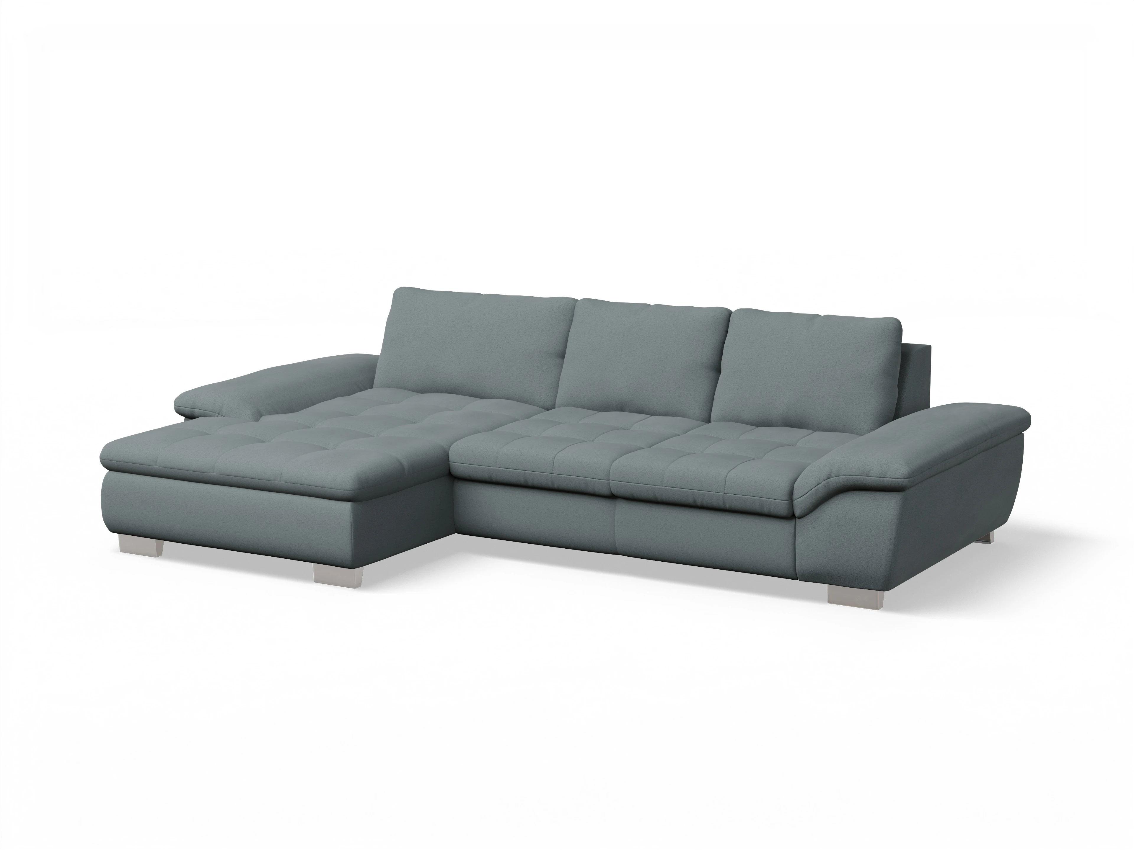 Ansicht des Produktes SC Smart 1007 Ecksofa links Abschluss offen in Stoff Grau