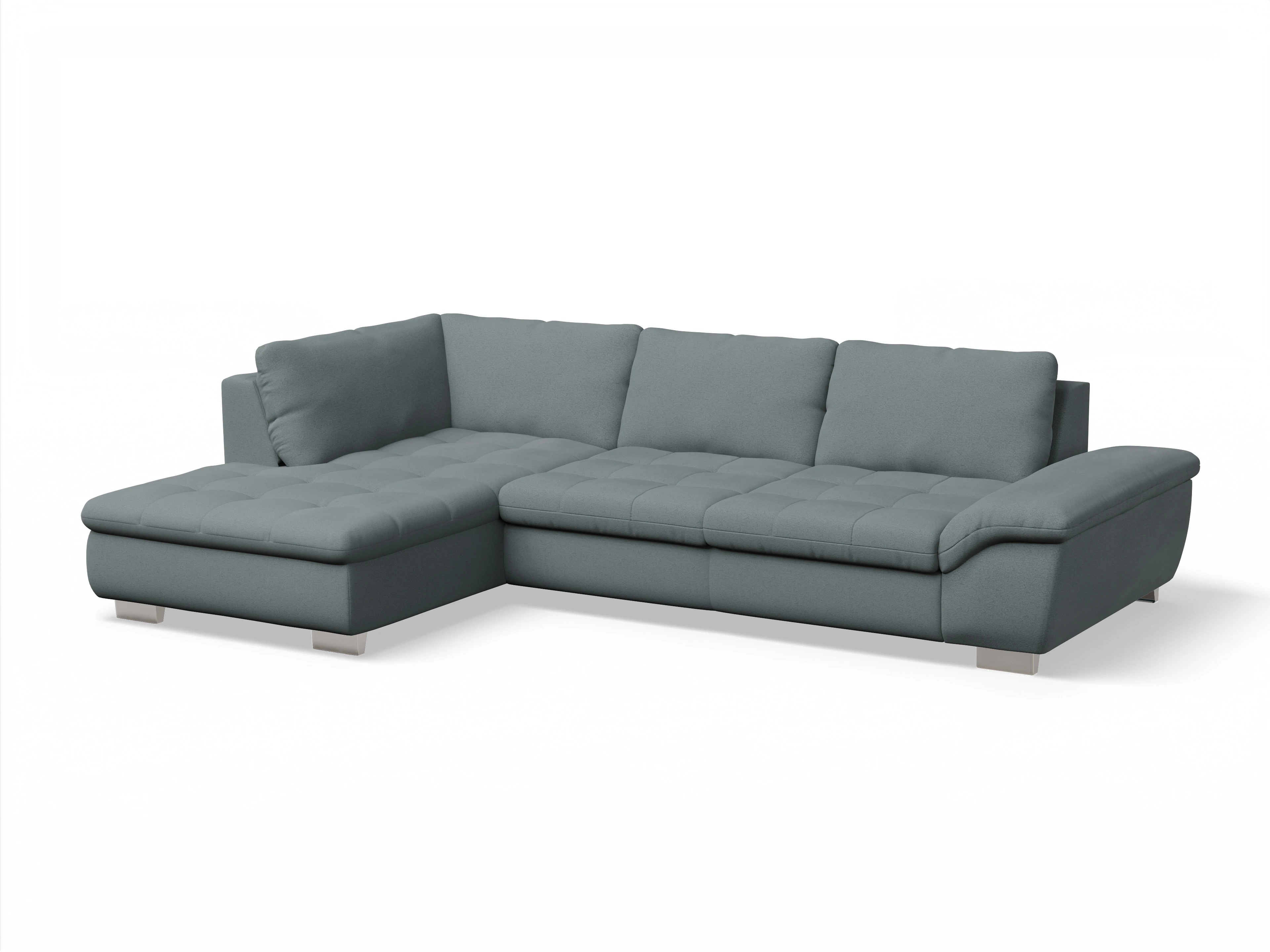Ansicht des Produktes SC Smart 1007 Ecksofa links Abschluss offen in Stoff Grau