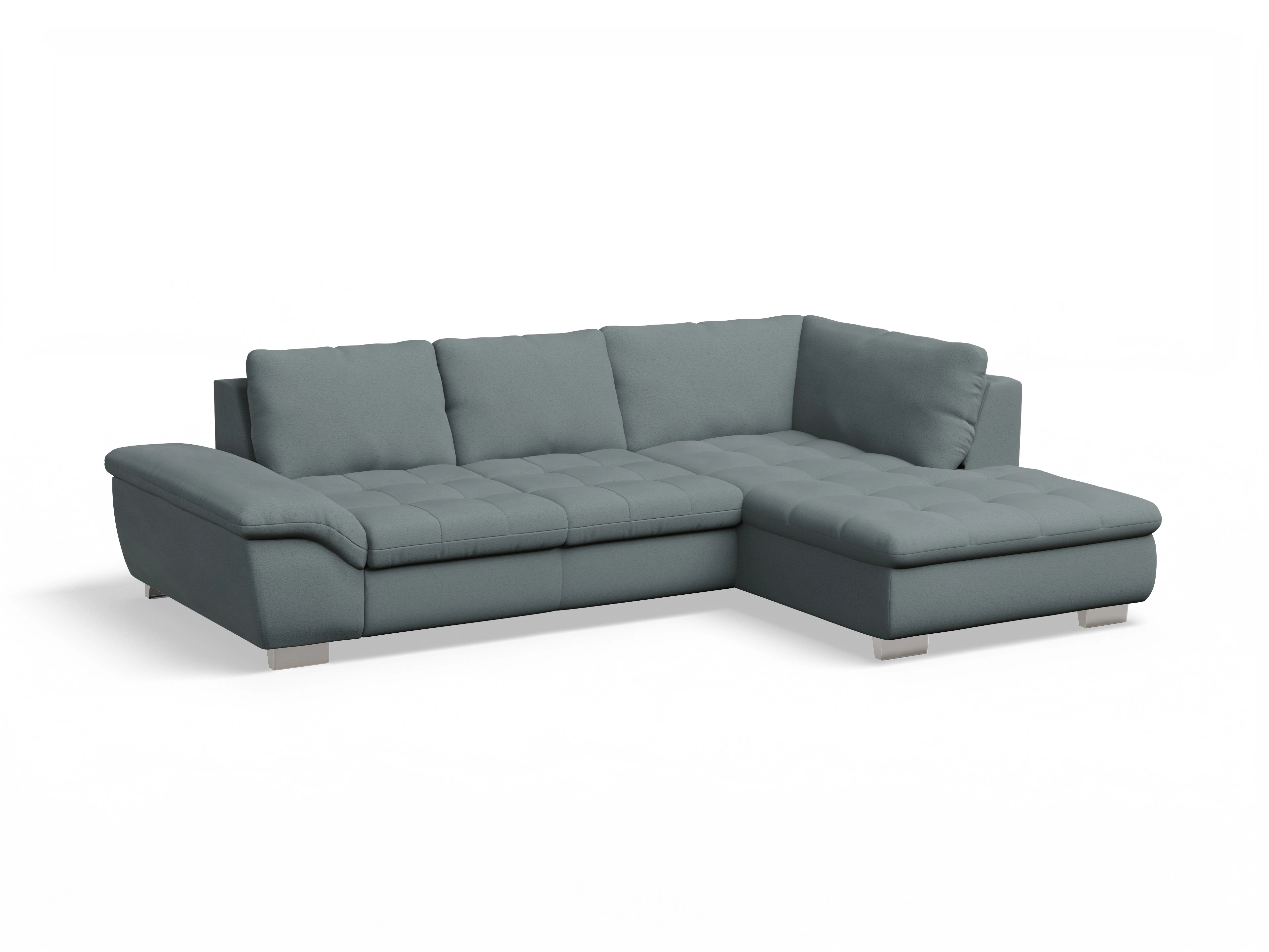 Ansicht des Produktes SC Smart 1007 Ecksofa rechts Abschluss offen in Stoff Grau