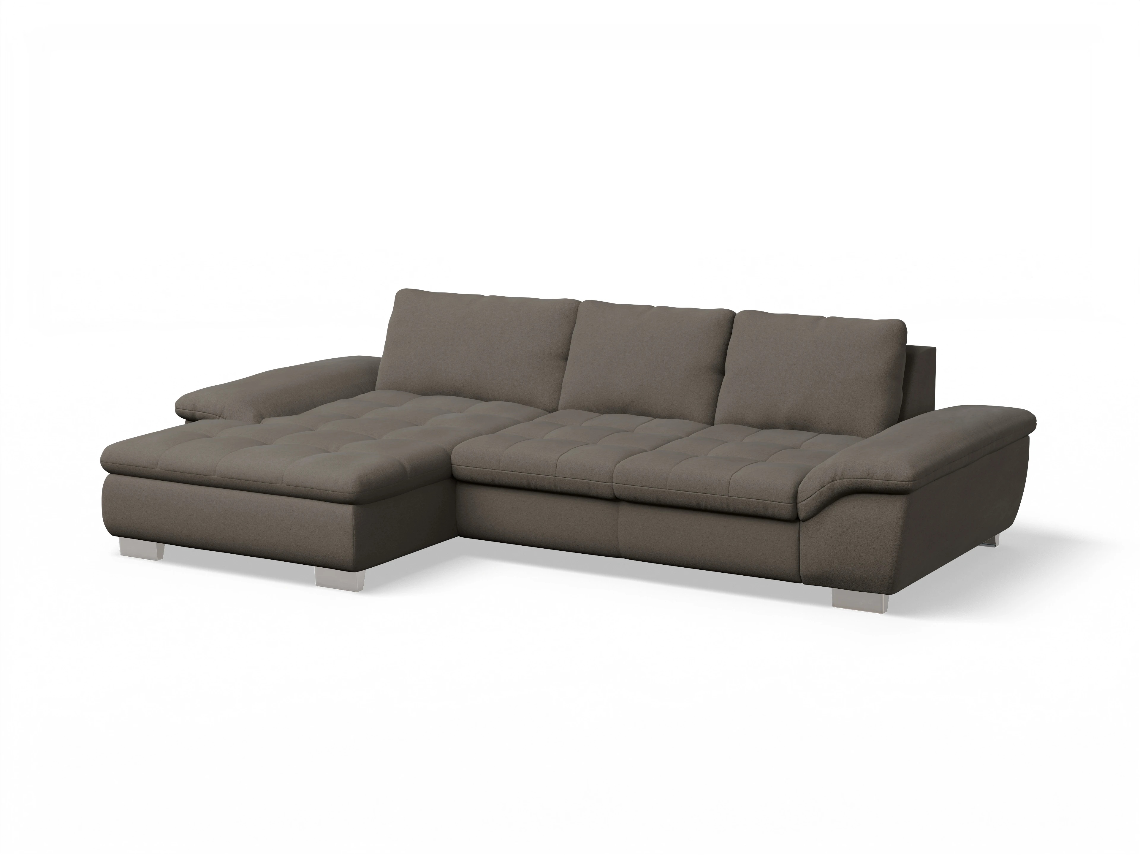 Ansicht des Produktes SC Smart 1007 Ecksofa links Abschluss offen in Stoff Grau
