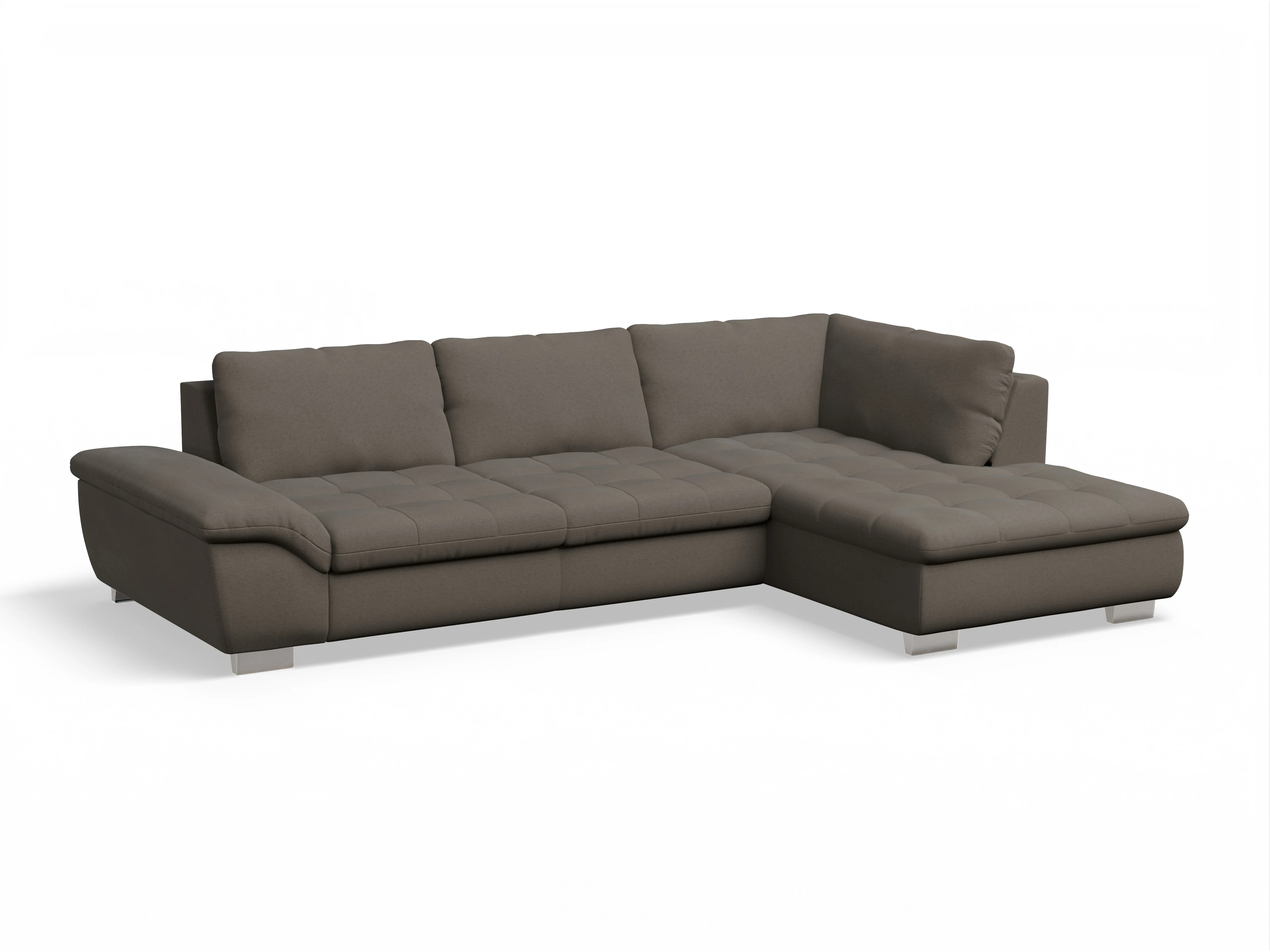 Ansicht des Produktes SC Smart 1007 Ecksofa rechts Abschluss offen in Stoff Grau