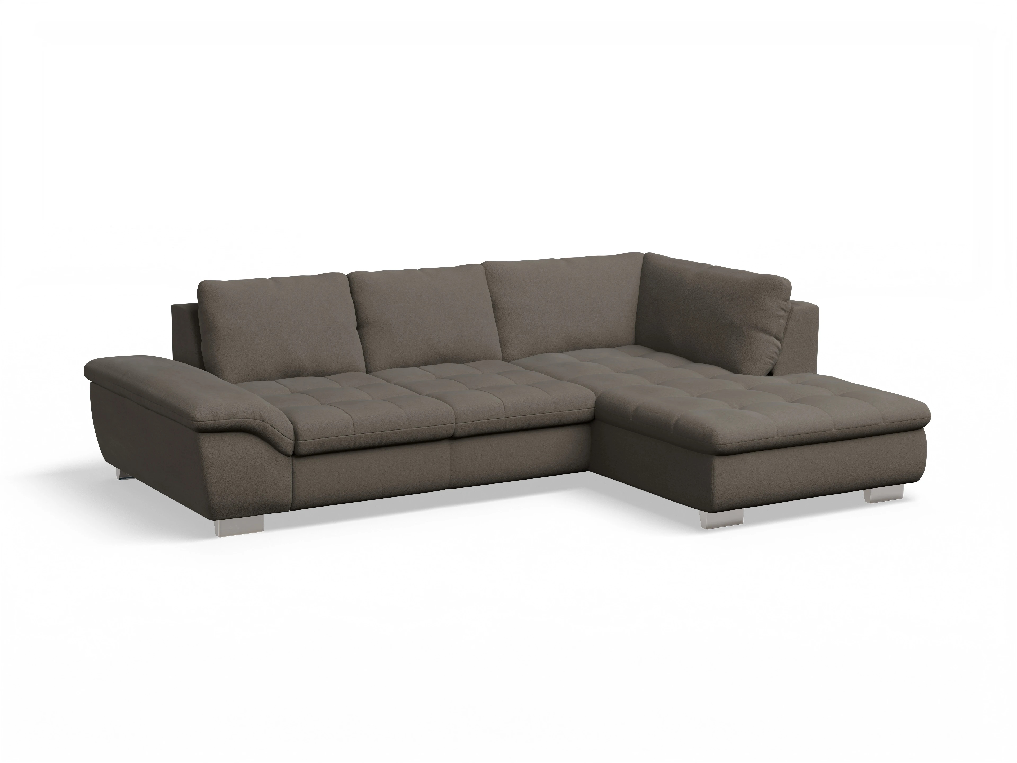 Ansicht des Produktes SC Smart 1007 Ecksofa rechts Abschluss offen in Stoff Grau