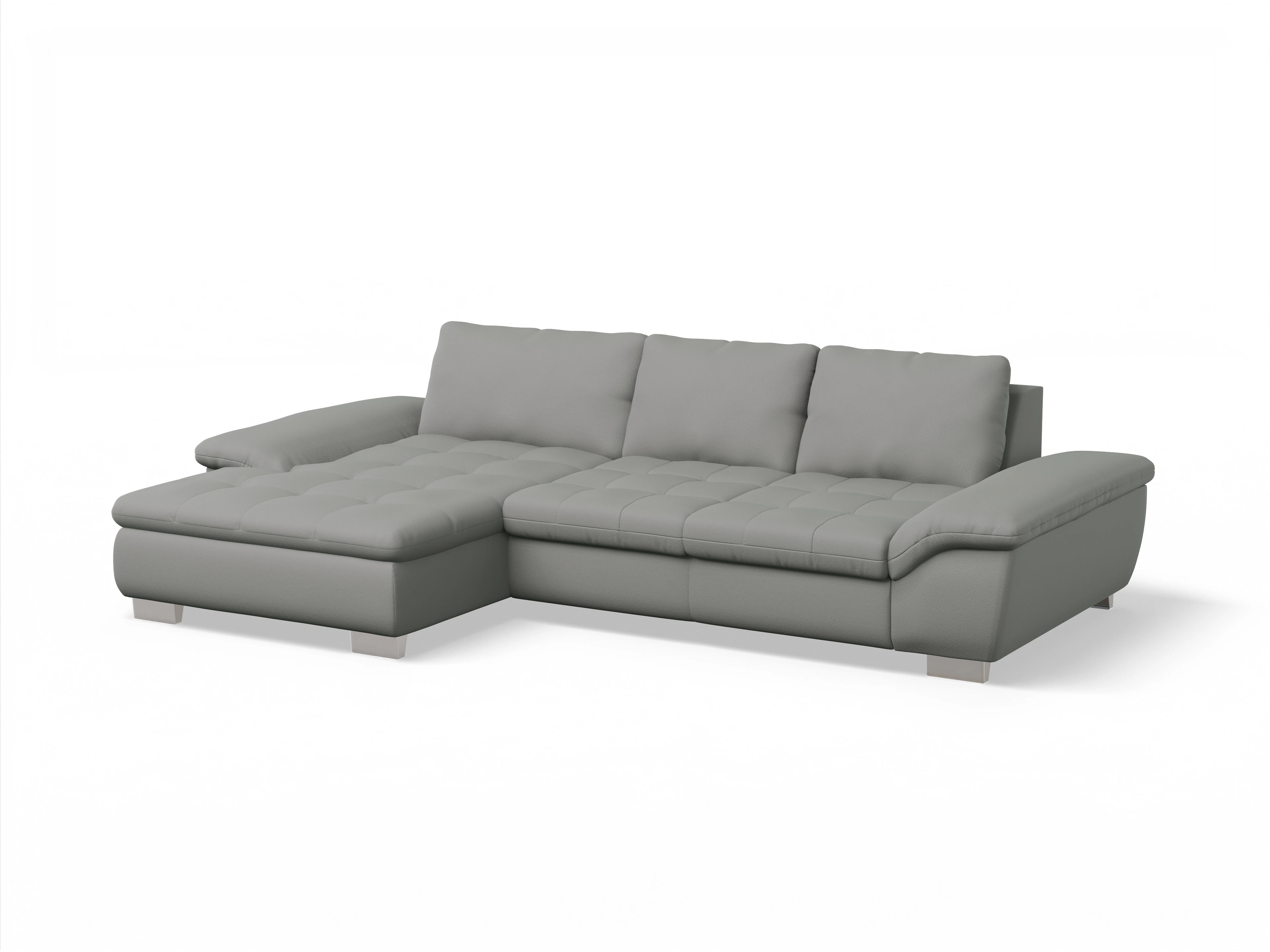 Ansicht des Produktes SC Smart 1007 Ecksofa links Abschluss offen in Stoff Grau
